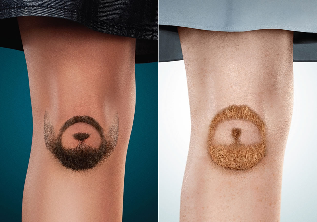 shaving is for men, knees with a beard by Emre Gologlu