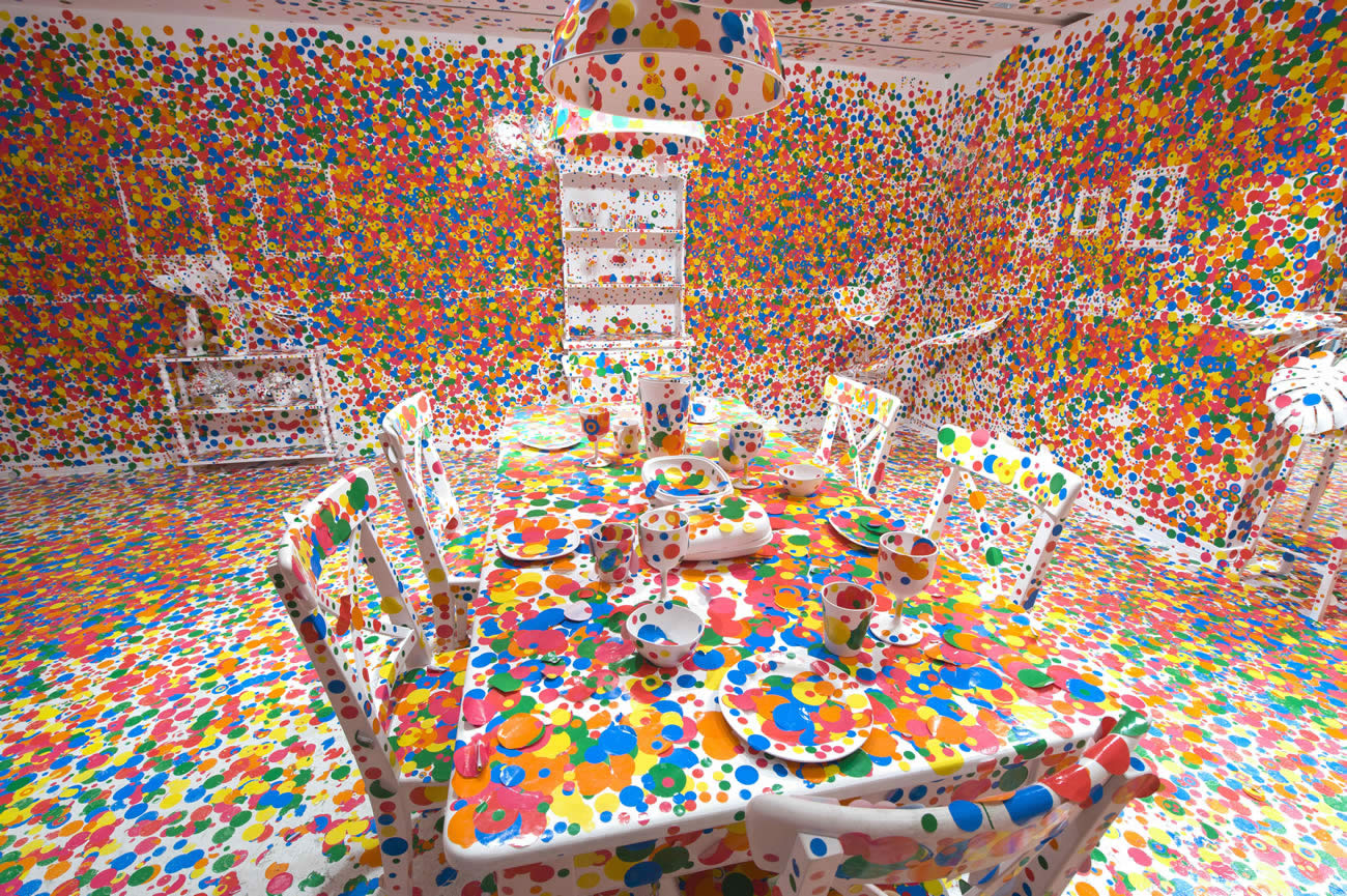 yayoi kusama colour dots installation