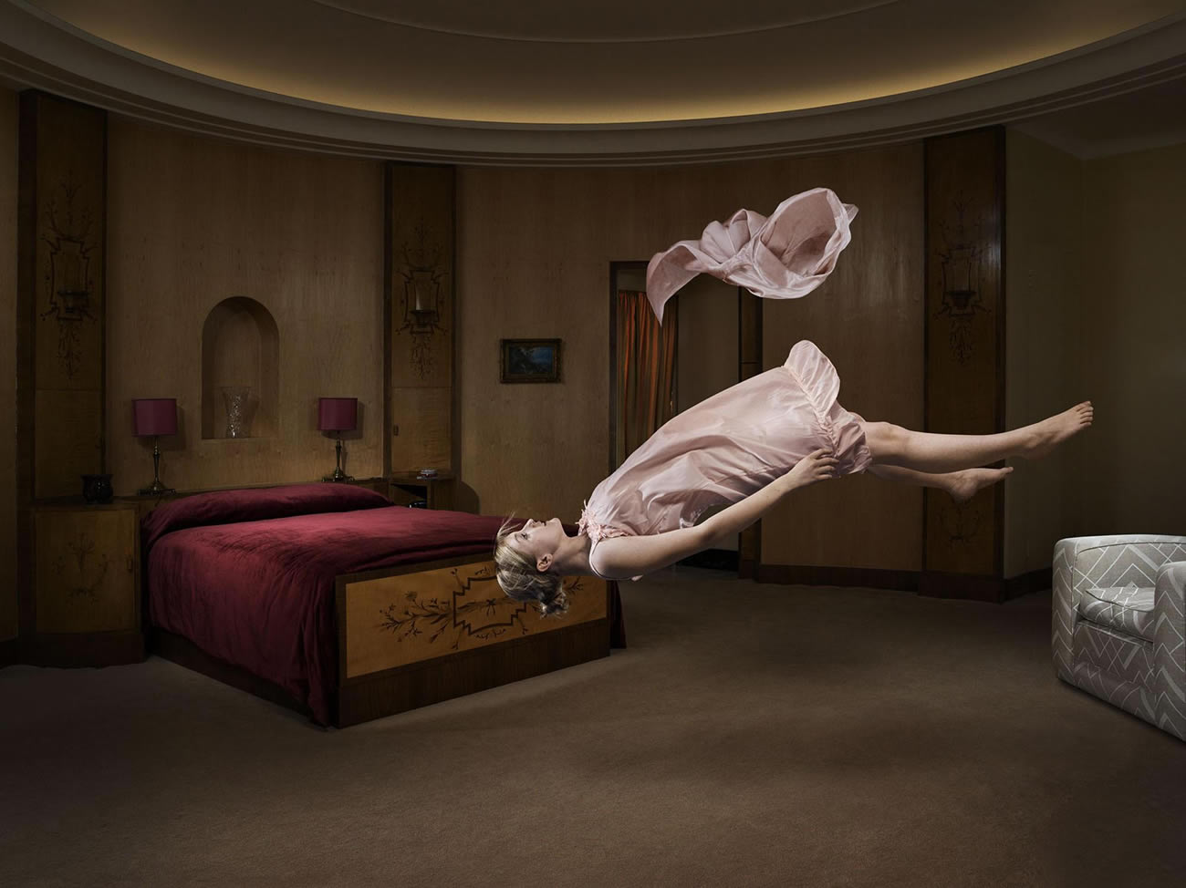 woman on her back, suspended in air, movement photography by JULIA FULLERTON-BATTEN 