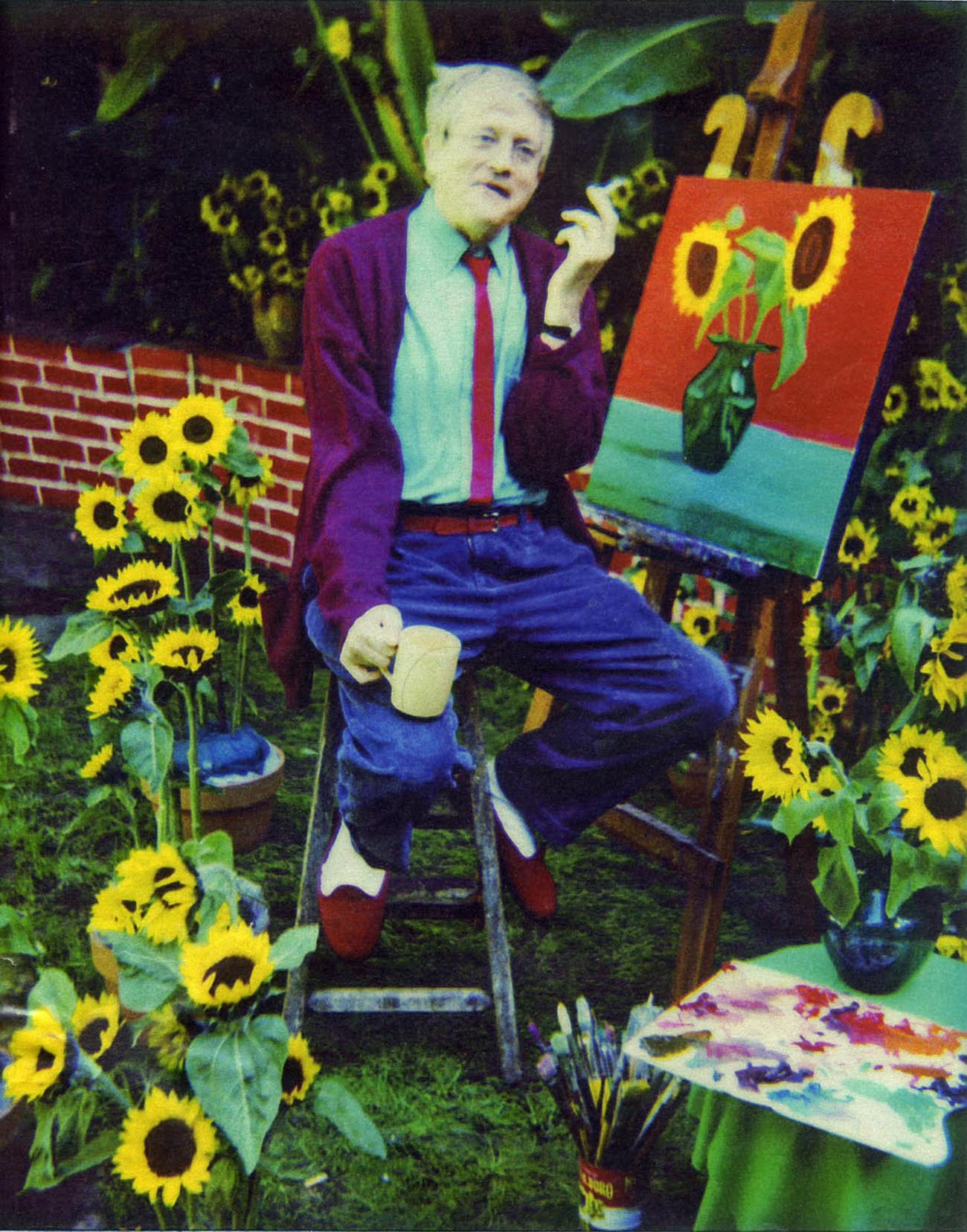 david hockney portrait sunflower