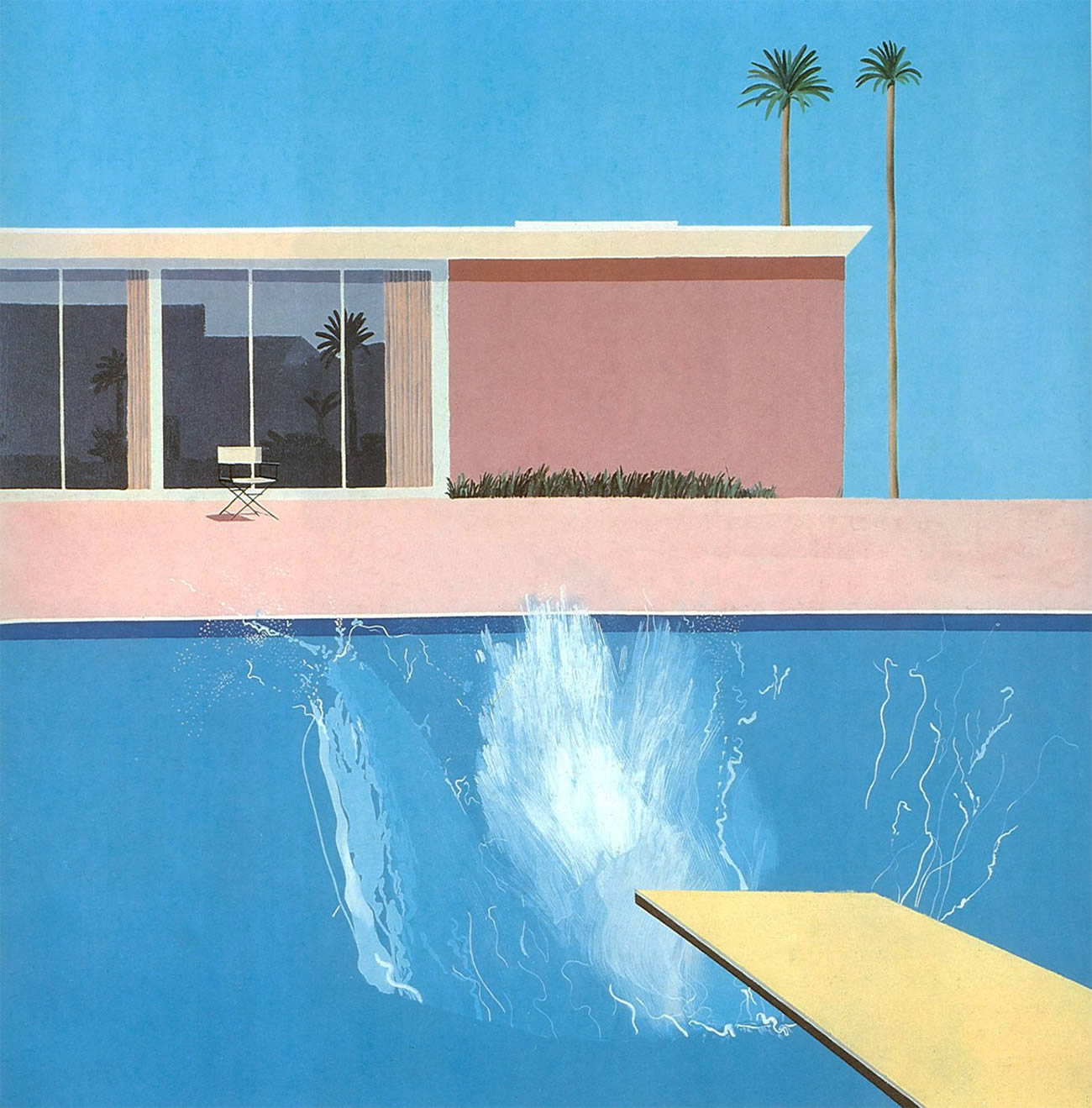 david hockney swimming pool painting, a bigger splash