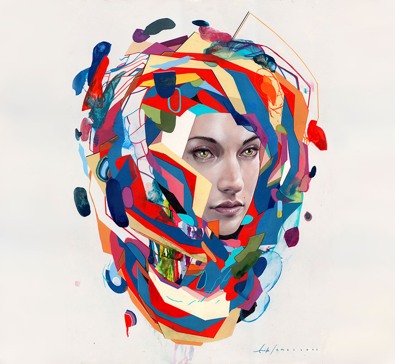 colored blots portrait by erik jones