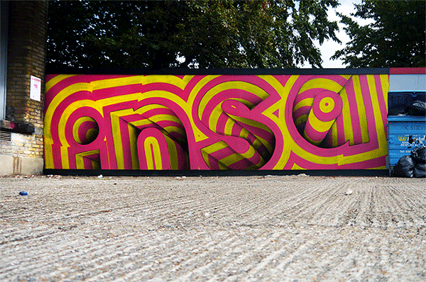 Insa letters on wall, animated gif