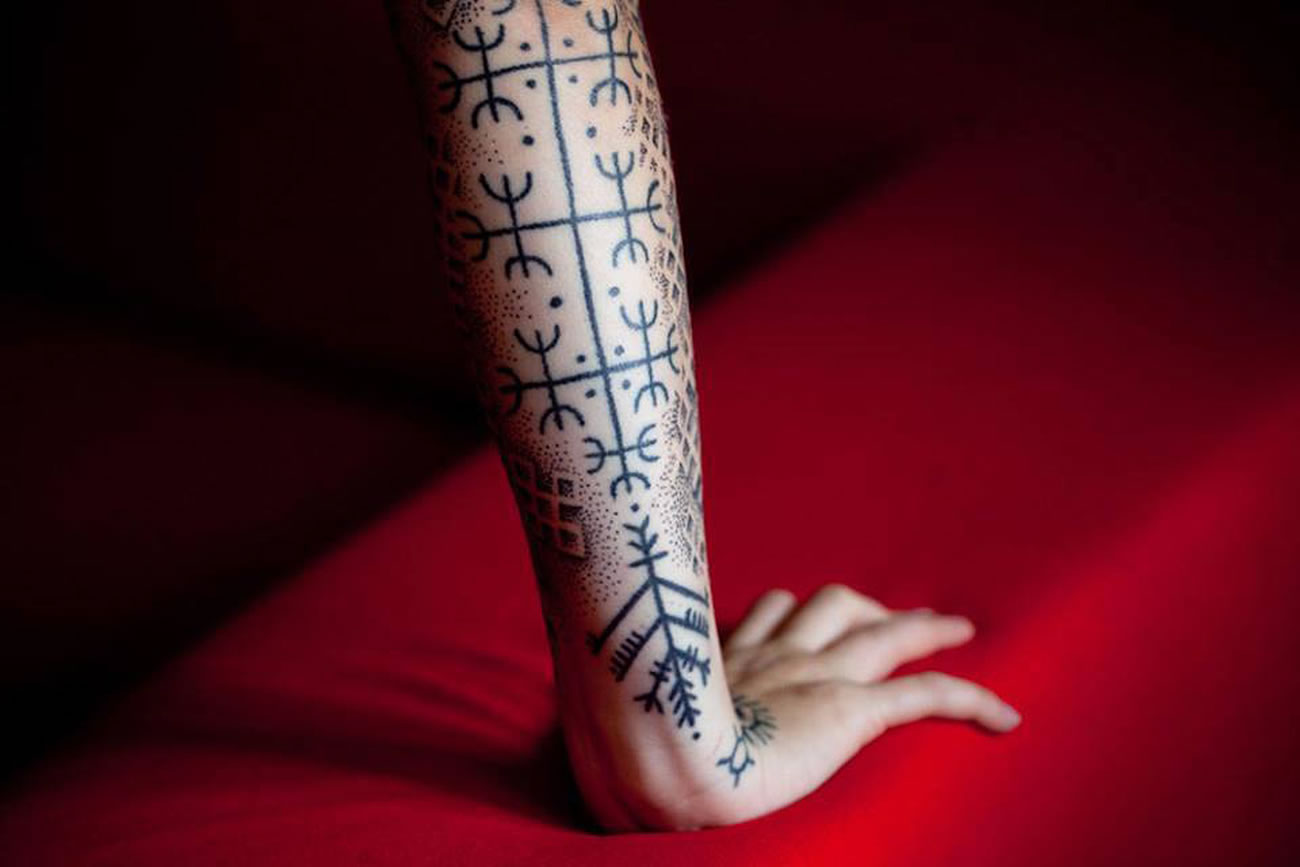 Tattoo inspired by Polish folk patterns by artist  lamus dworski