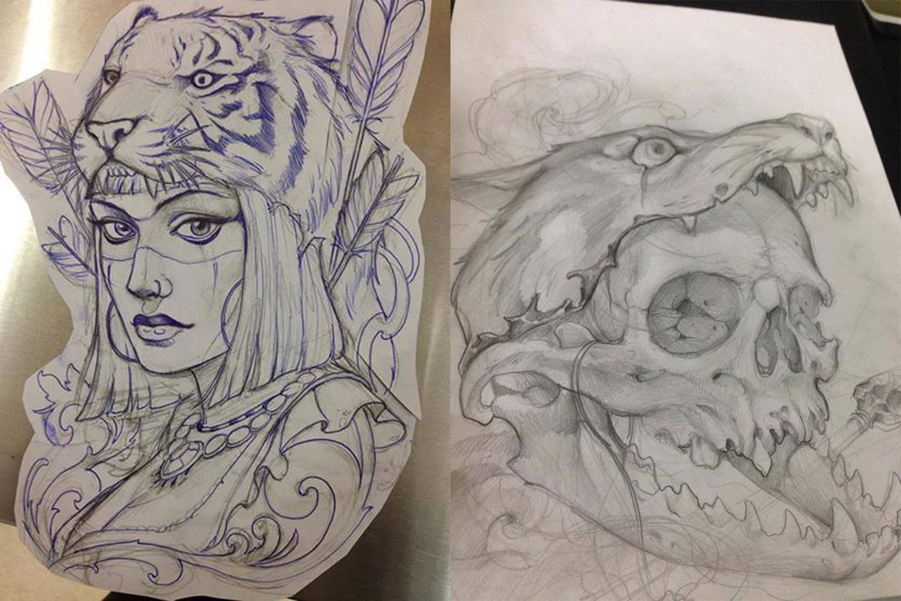 drawings for tattoos, sketches by victor chil