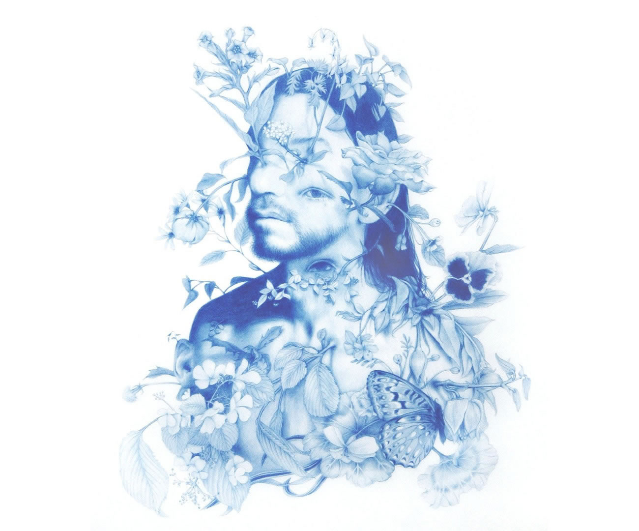 flower man portrait by Zachari Logan