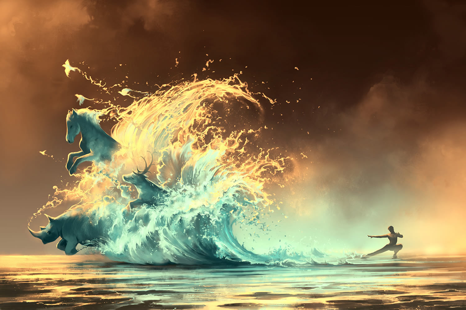 mana tide, digital art by aquasixio