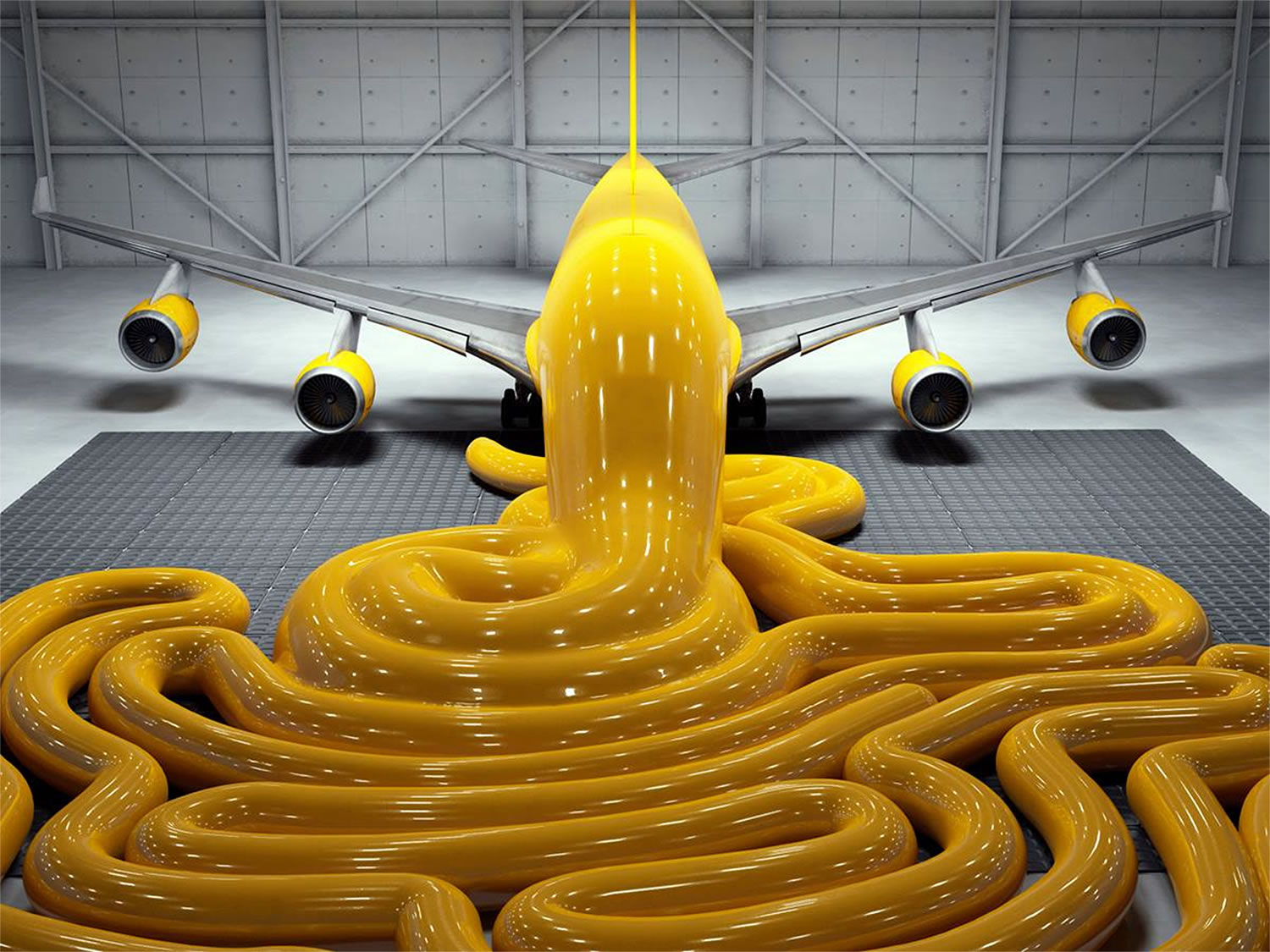 chris labrooy yellow paint intestine plane