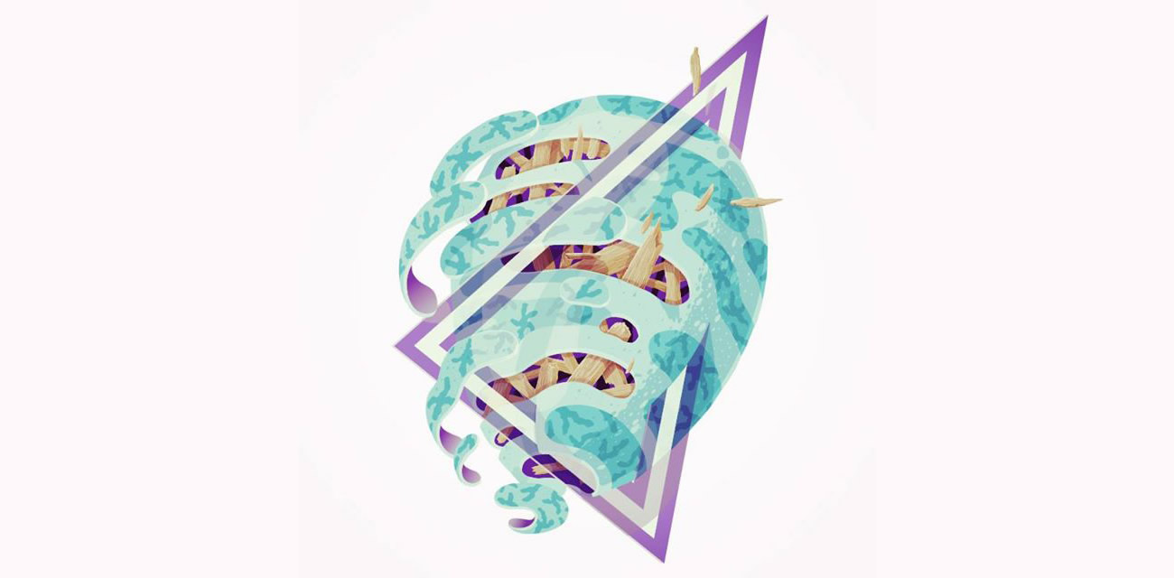 blue abstract circle and triangle illustration by vidam