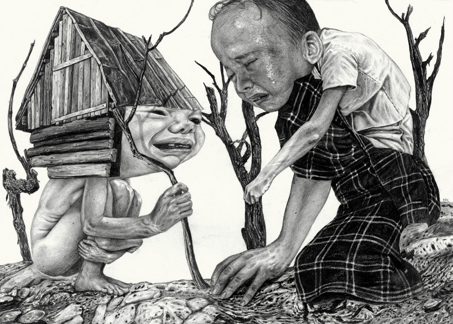 nicola alessandrini pencil drawings weird 