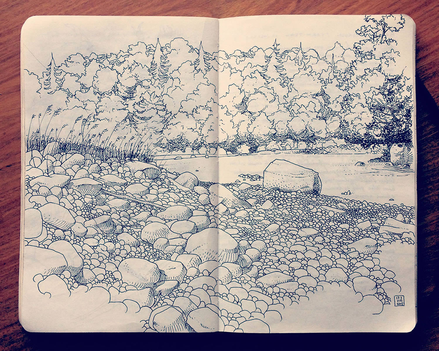 landscape, sketchbook drawing by Jared Muralt