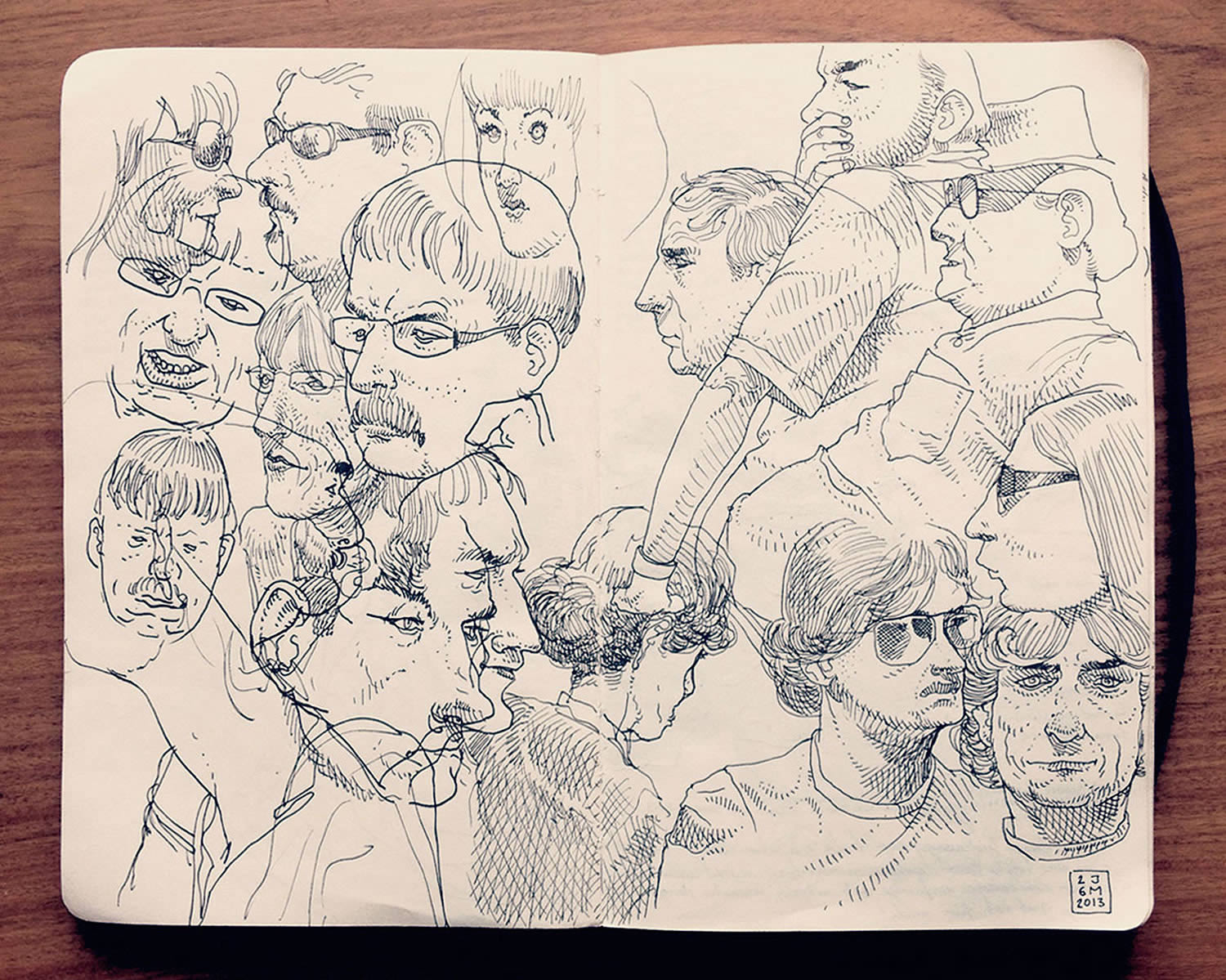 portrait studies, sketchbook drawing by Jared Muralt