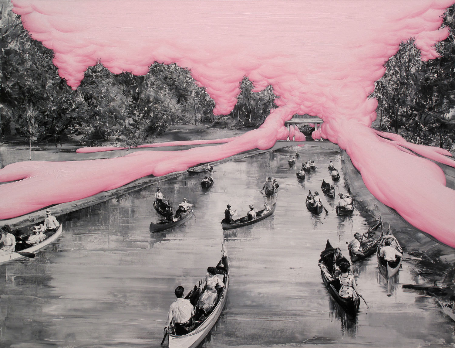 paco pomet bubblegum pink boat painting