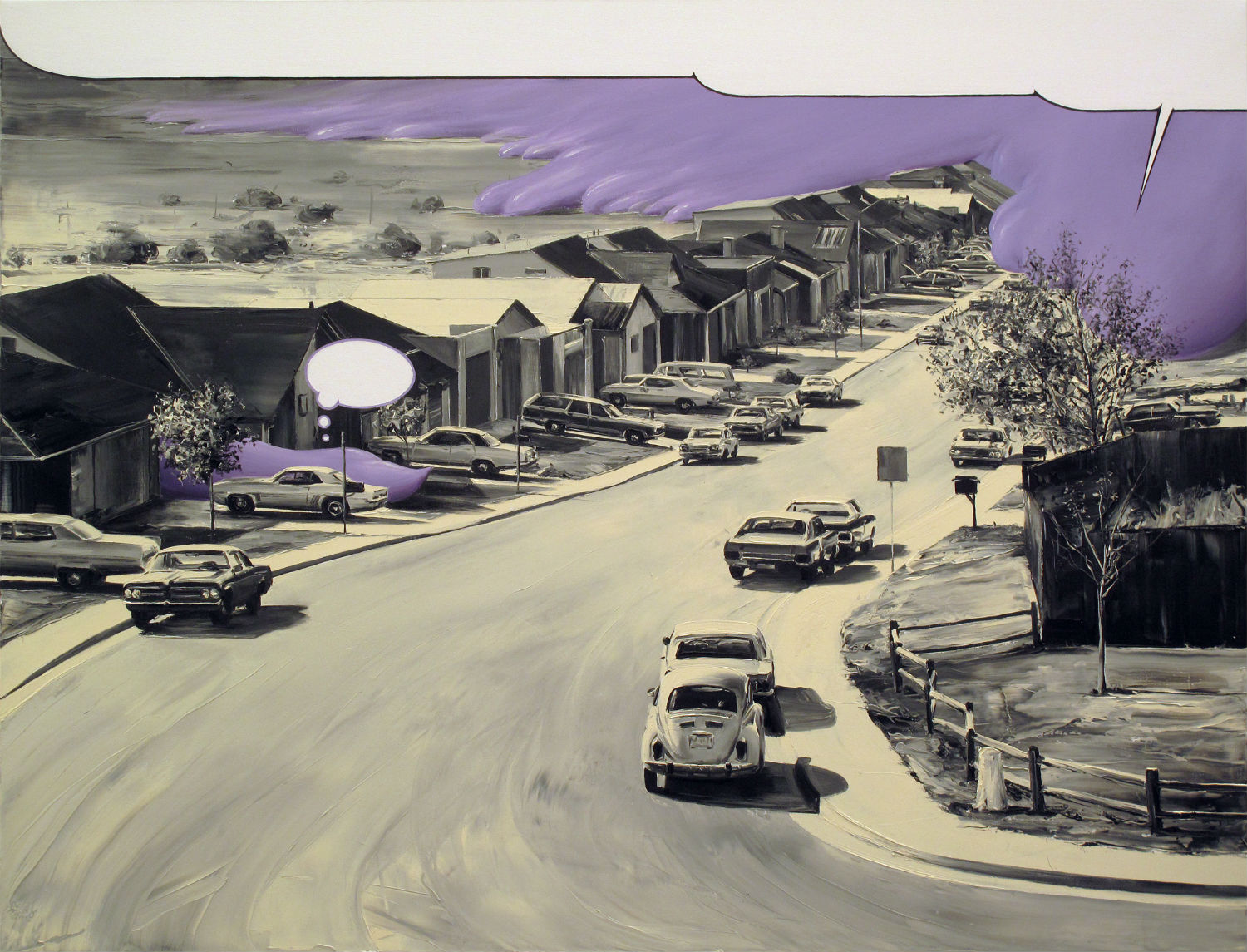 paco pomet purple street pencil drawing