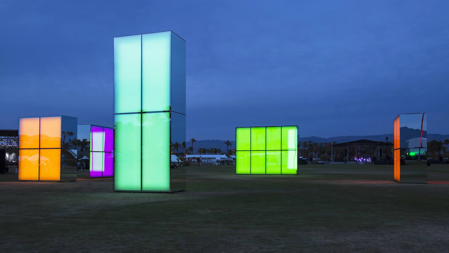 colored light boxes coachella by philip k smith