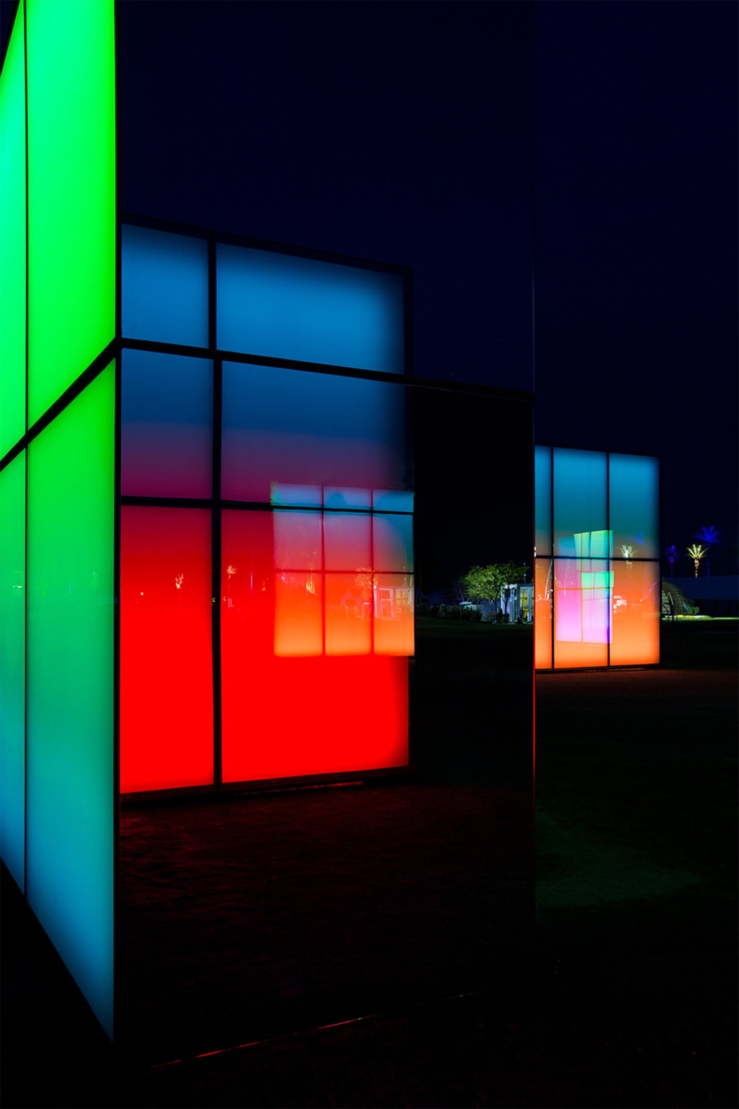 colored blocks in coachella by phillip k smith