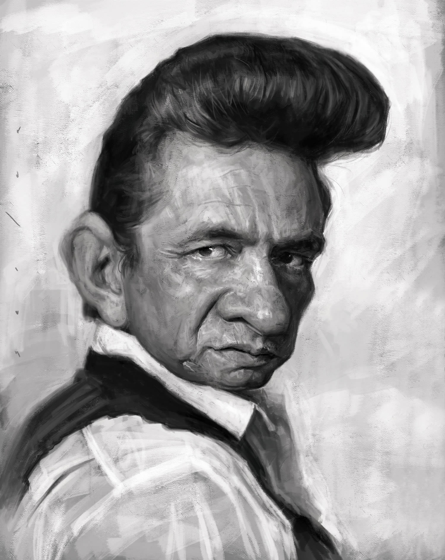 johnny cash, caricature by jason seiler