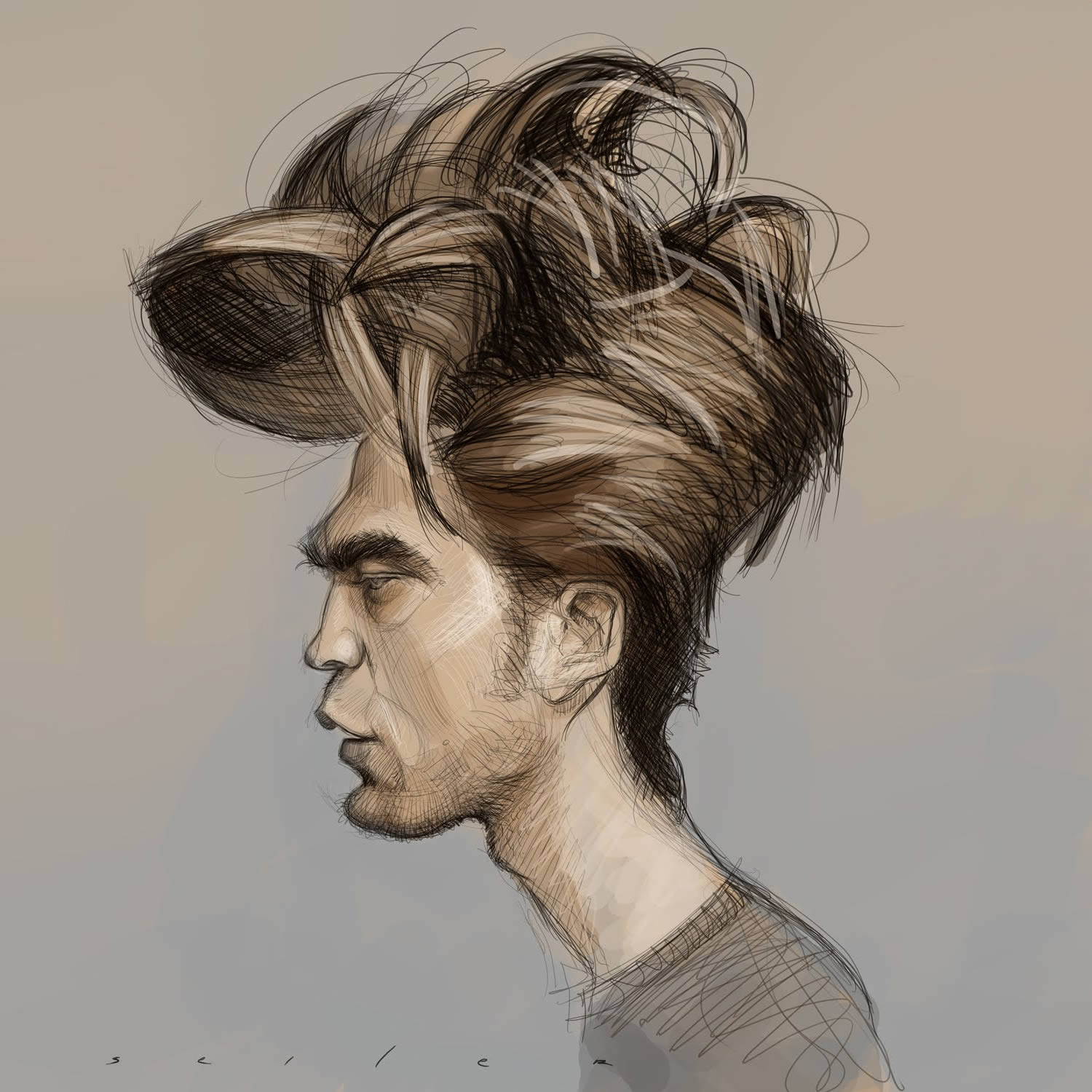 Robert Pattison (from Twilight), caricature by jason seiler