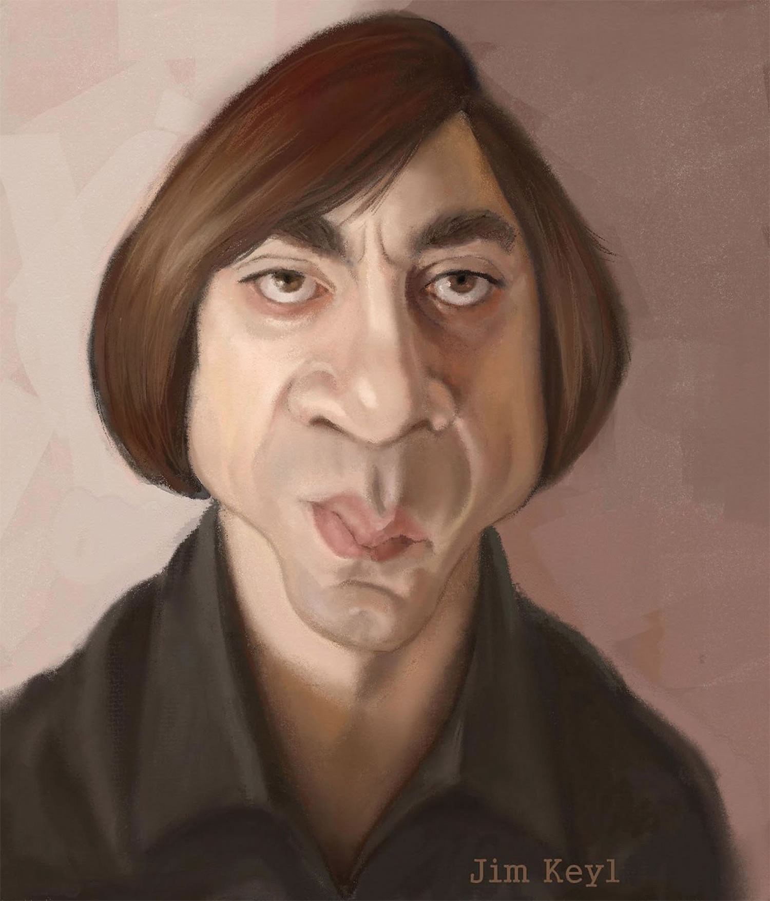 javier bardem caricature by jim keyl