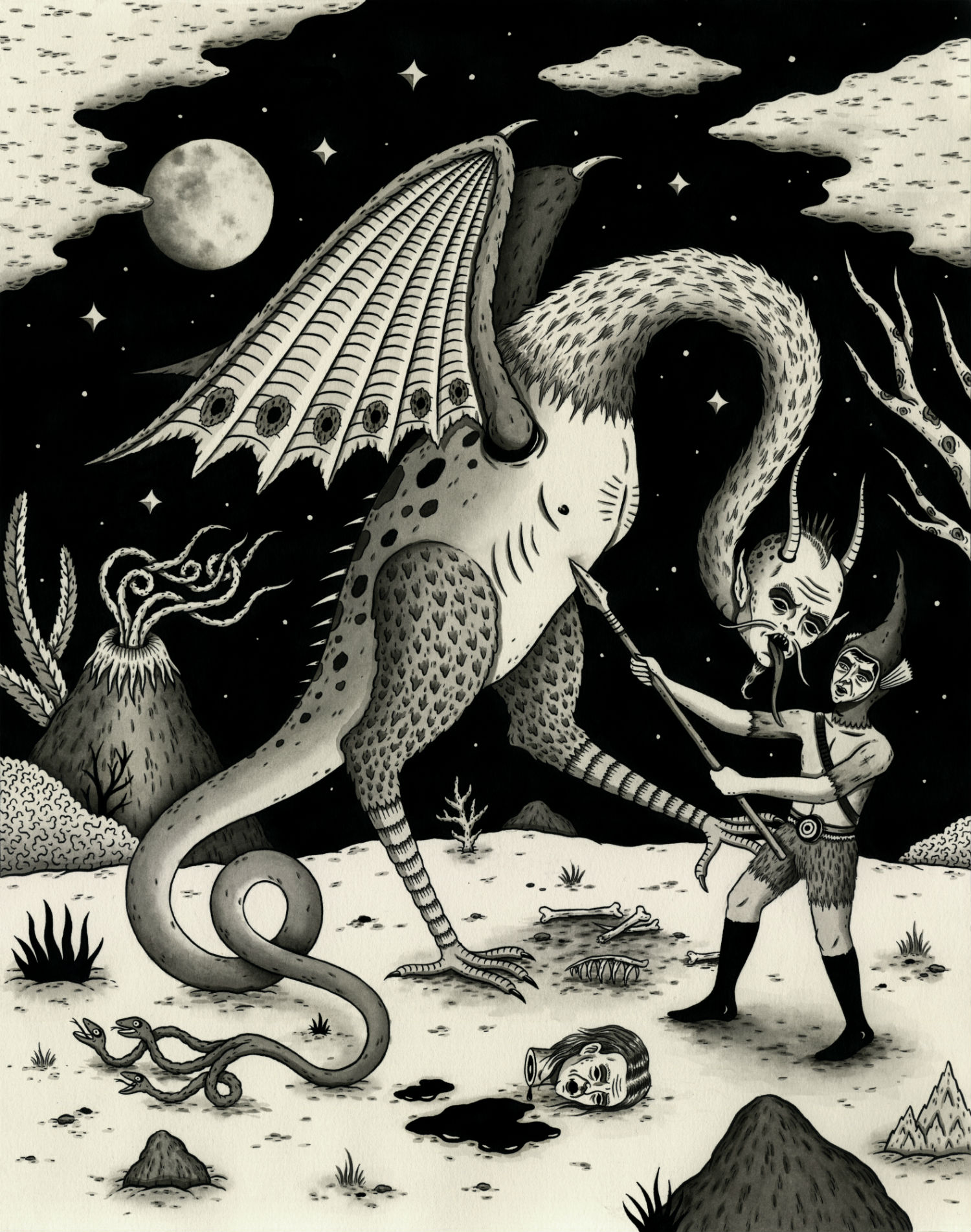 jon mcnair illustration dragon