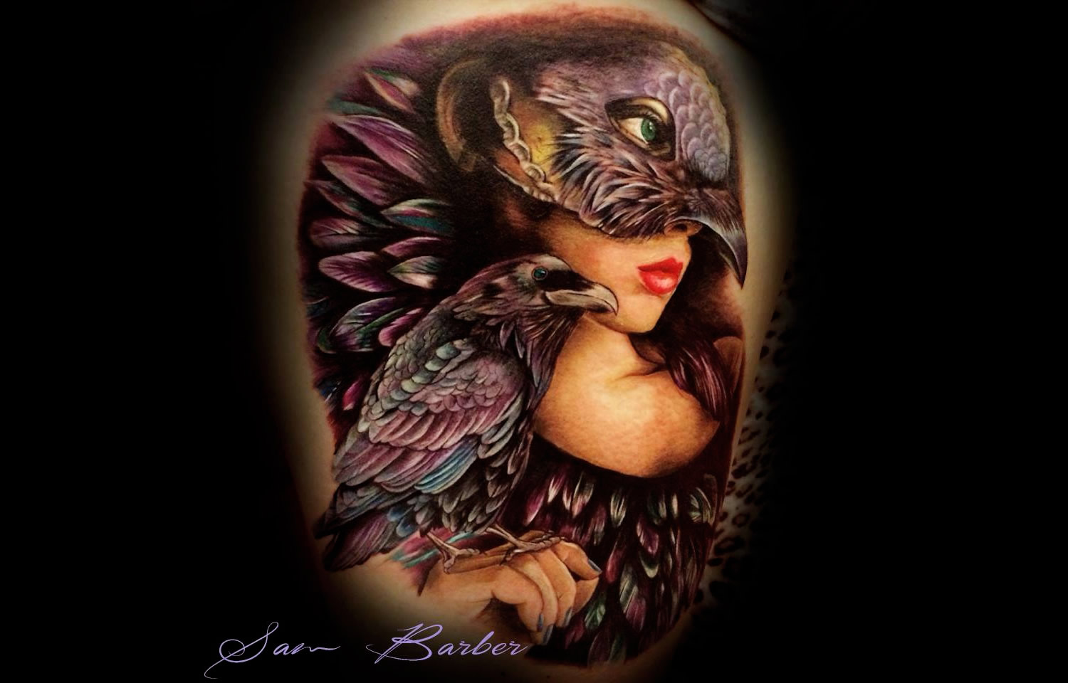 bird woman tattoo by sam barber