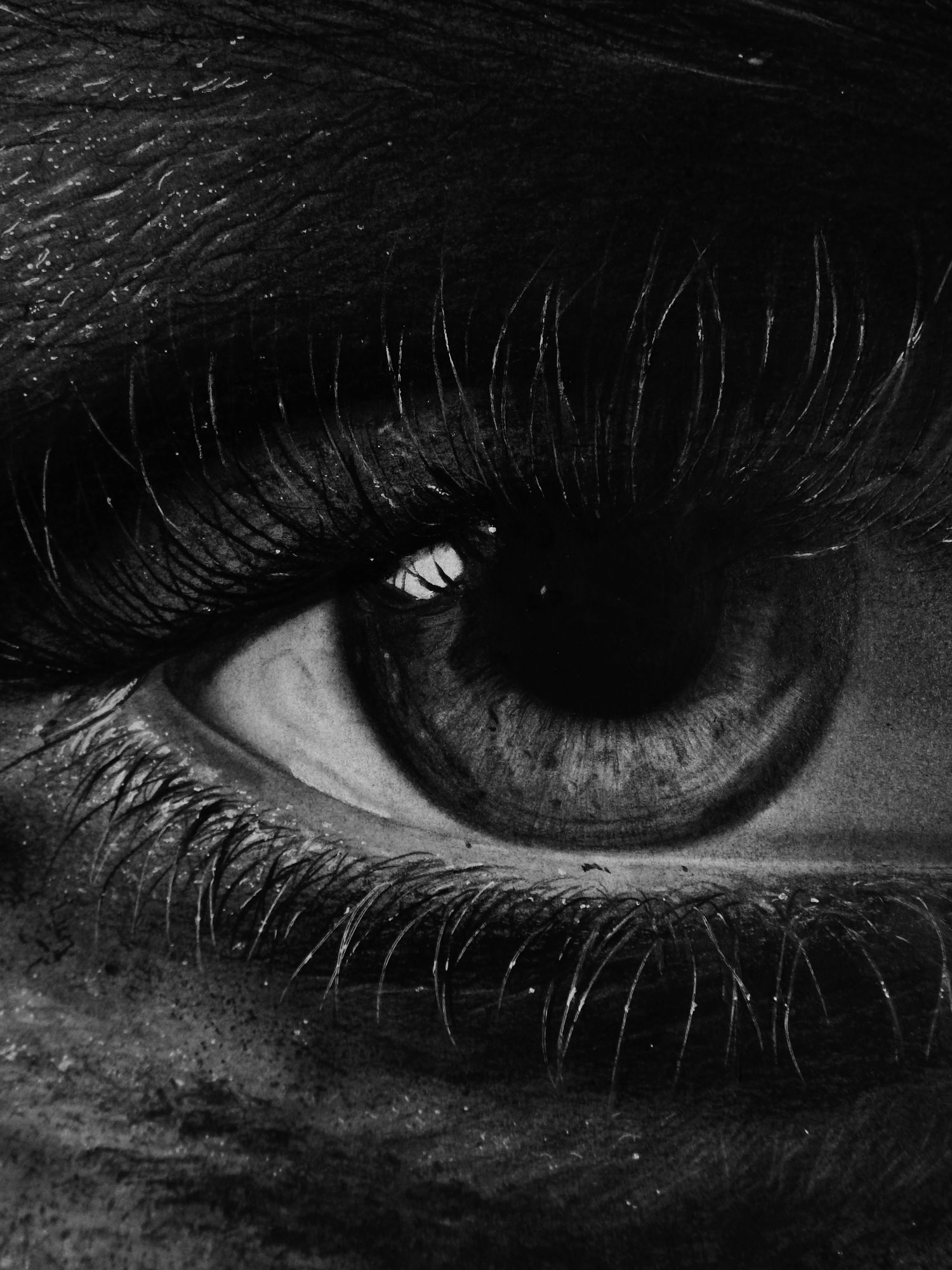 kit king drawing photo realism black white eye