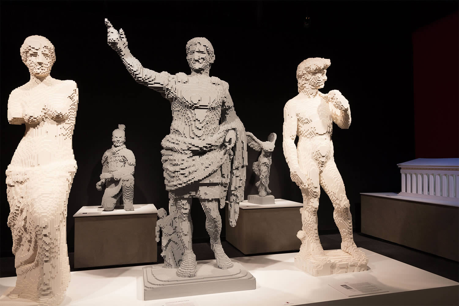 david and classical art figures, lego by nathan sawaya