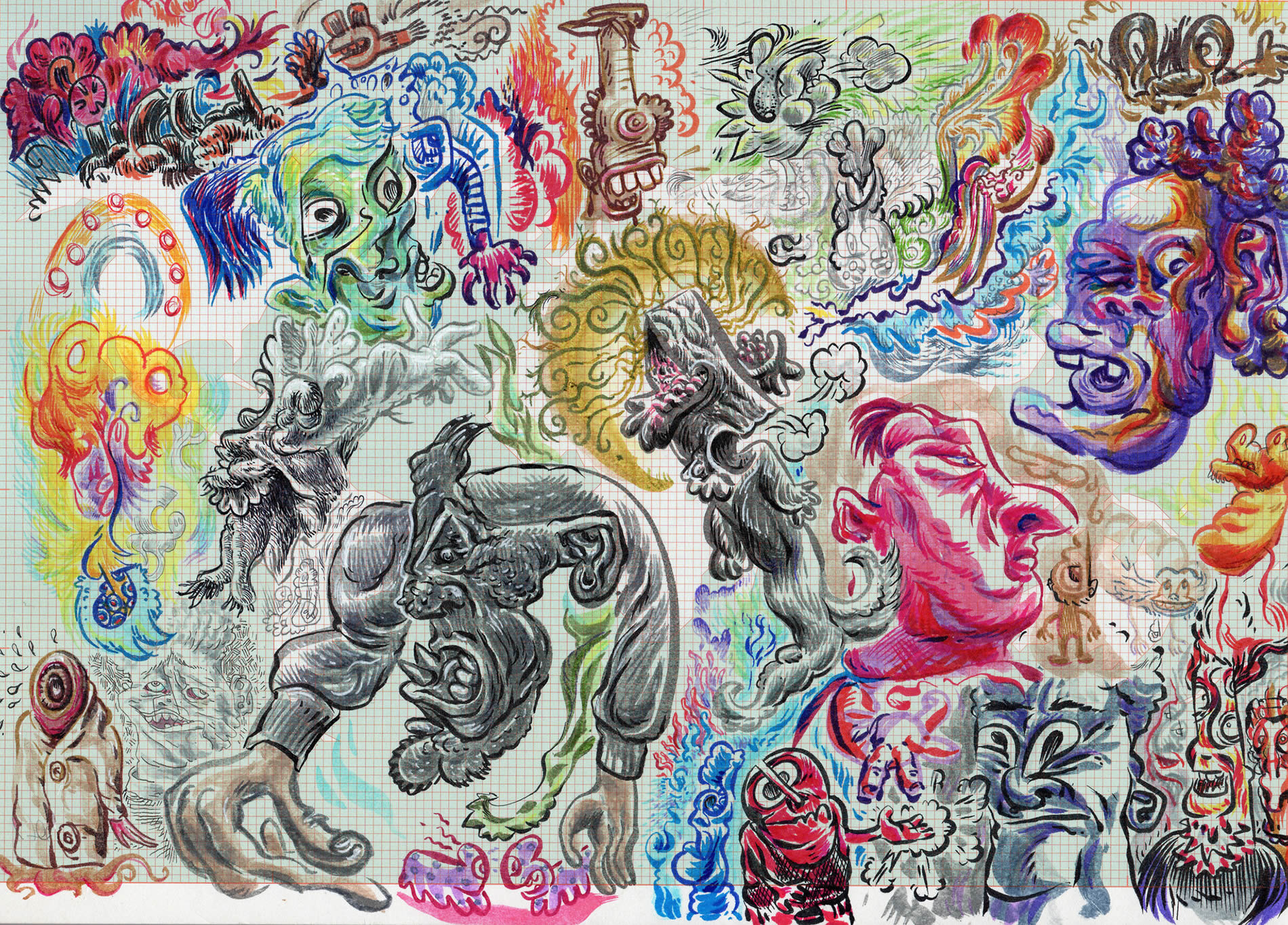 colorful doodle by monocat