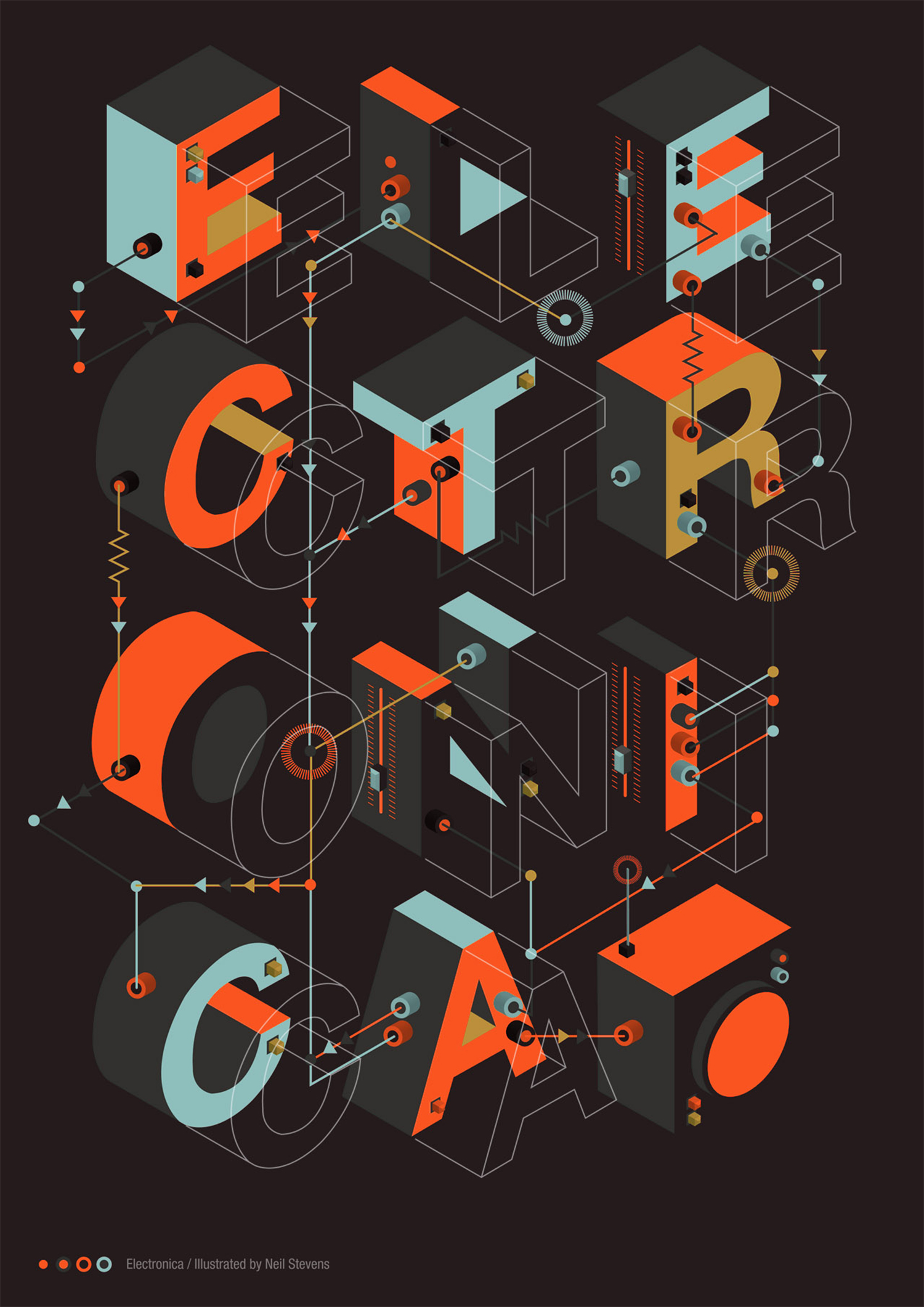 3d letters (electronica) by neil stevens