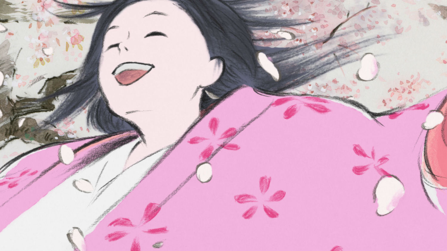 tale of princess kaguya studio ghibli pink kimono blossom 