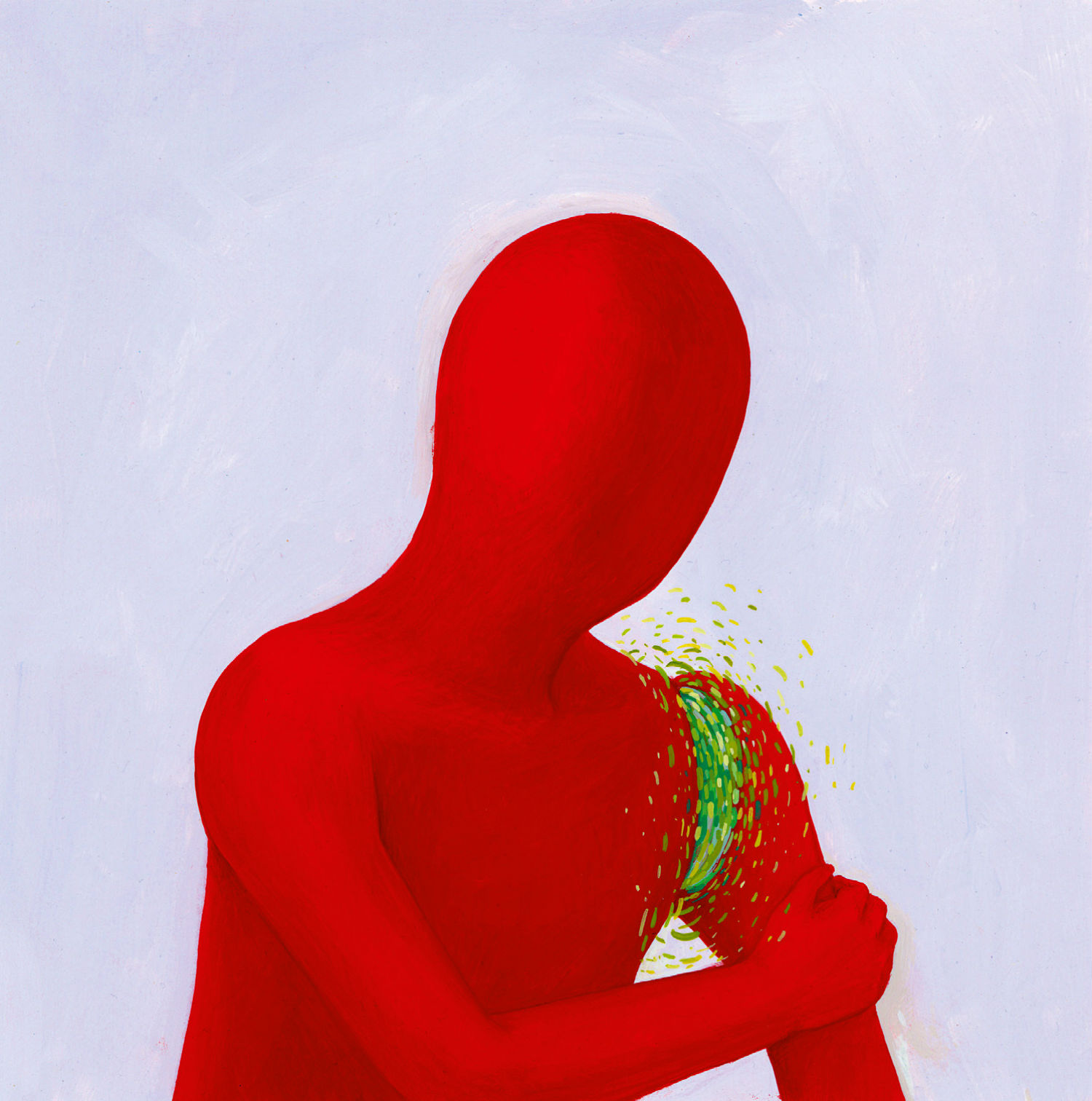brendan monroe illustration blob colour surreal red arm