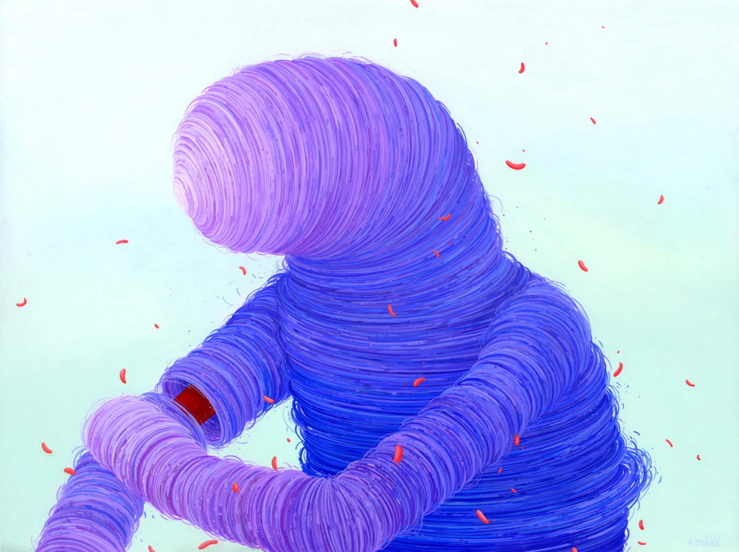 brendan monroe illustration blob colour surreal purple creature