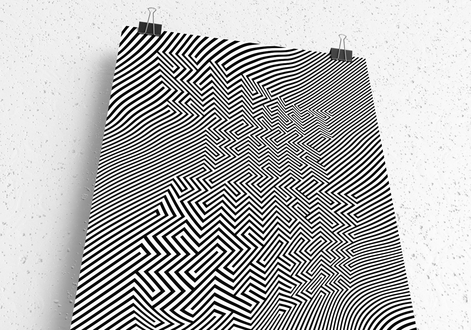 gareth chang graphic art black white illusion line