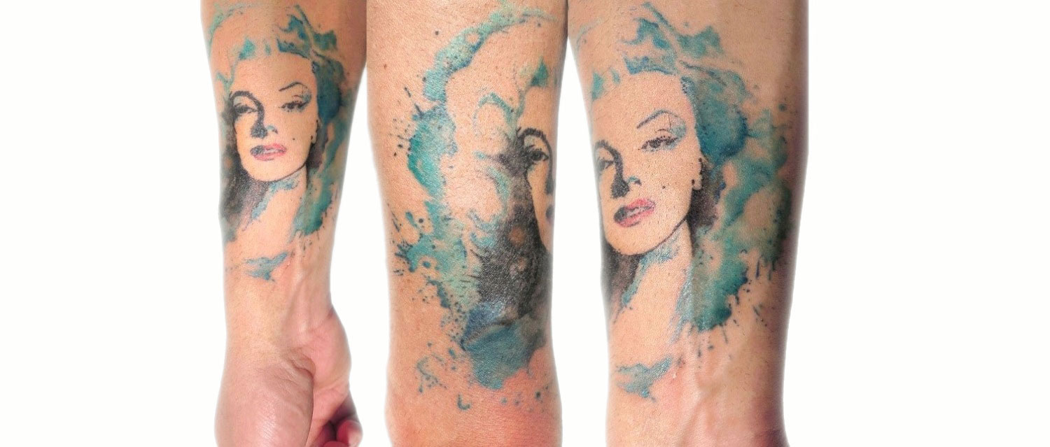 marily, watercolor tattoo by rodrigo tas, brazil