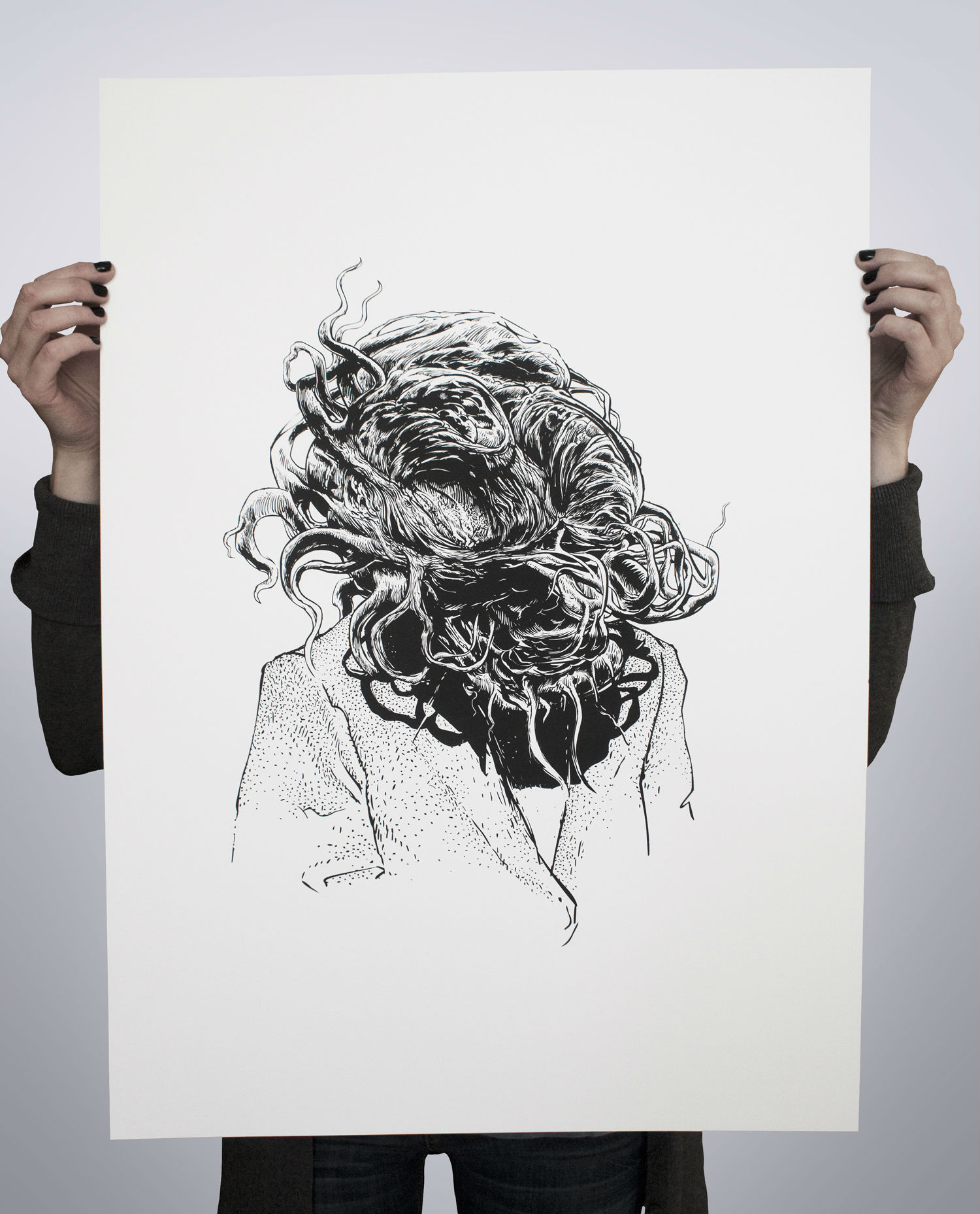 tomek plonka illustration black white print surreal
