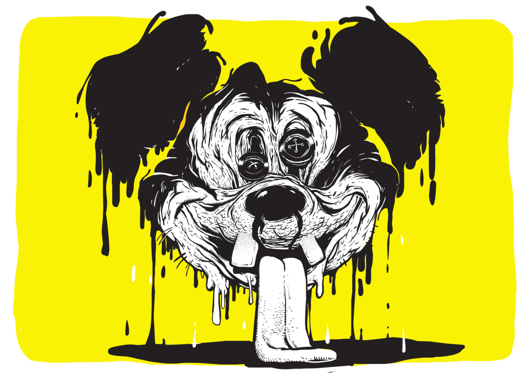 tomek plonka illustration colour surreal yellow mickey mouse disney