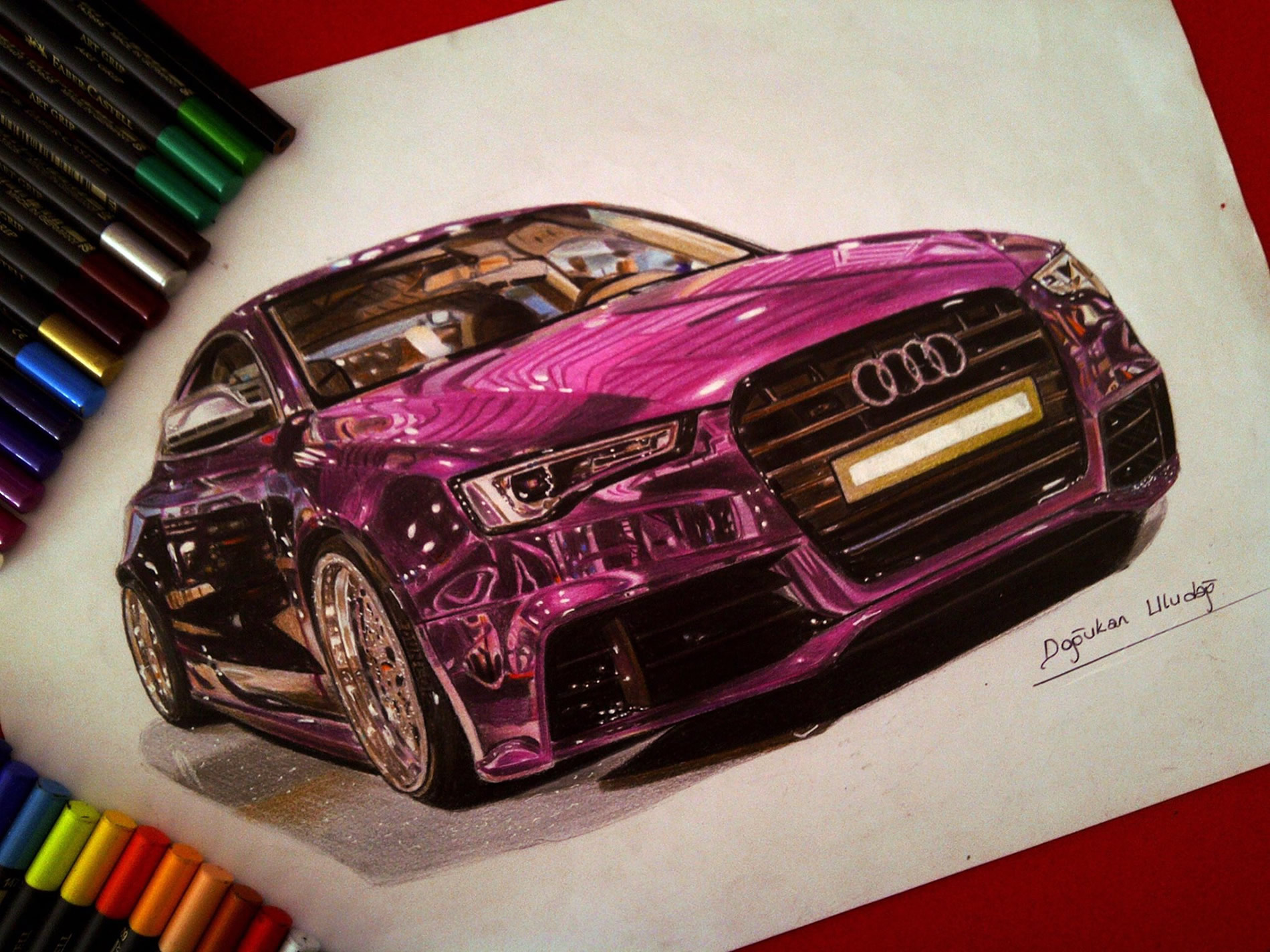 pink-purple audi by ulas and dogukan