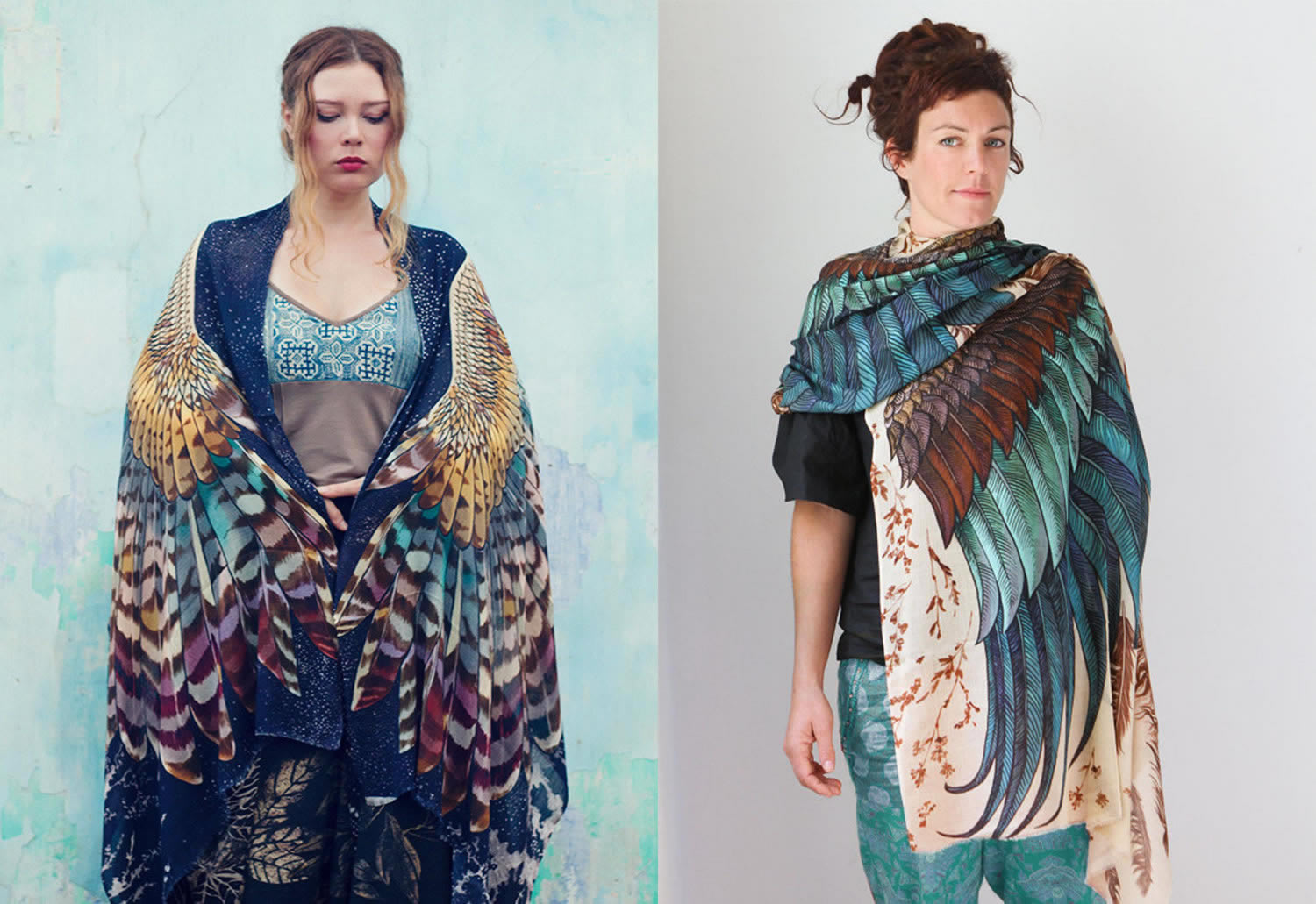 bird wing scarves by shovava (etsy)