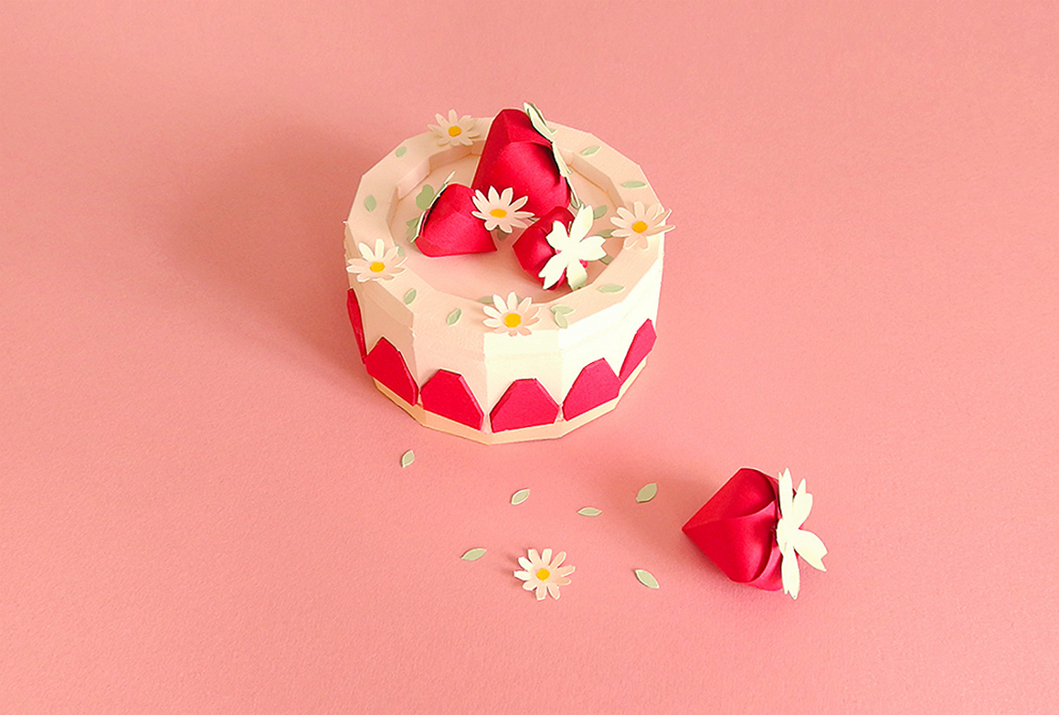 charlotte smith paper sculpture quirky dessert pink