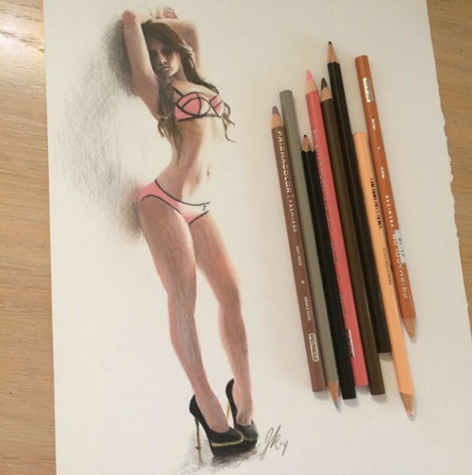 sexy girl, 3d drawing by joshua krecioch