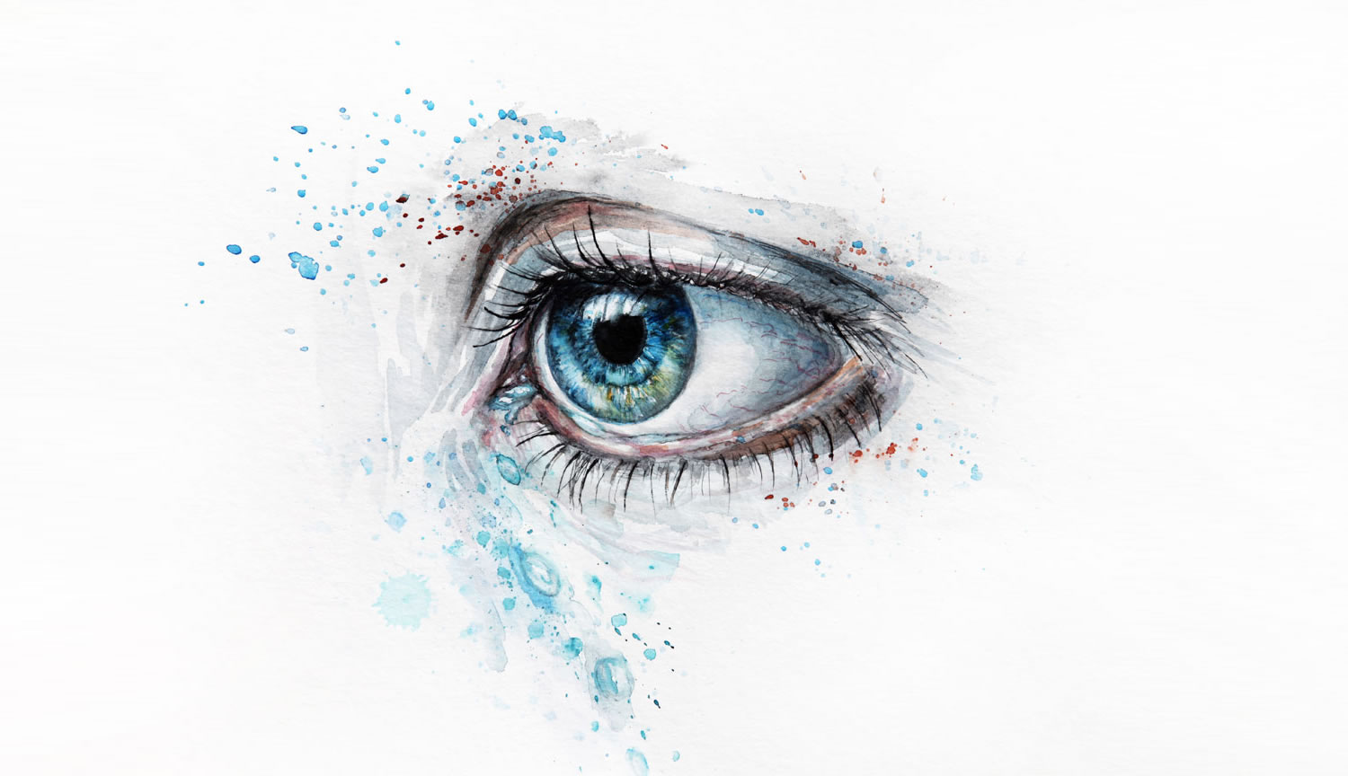 tears (blue eye in watercolor) by nika akin