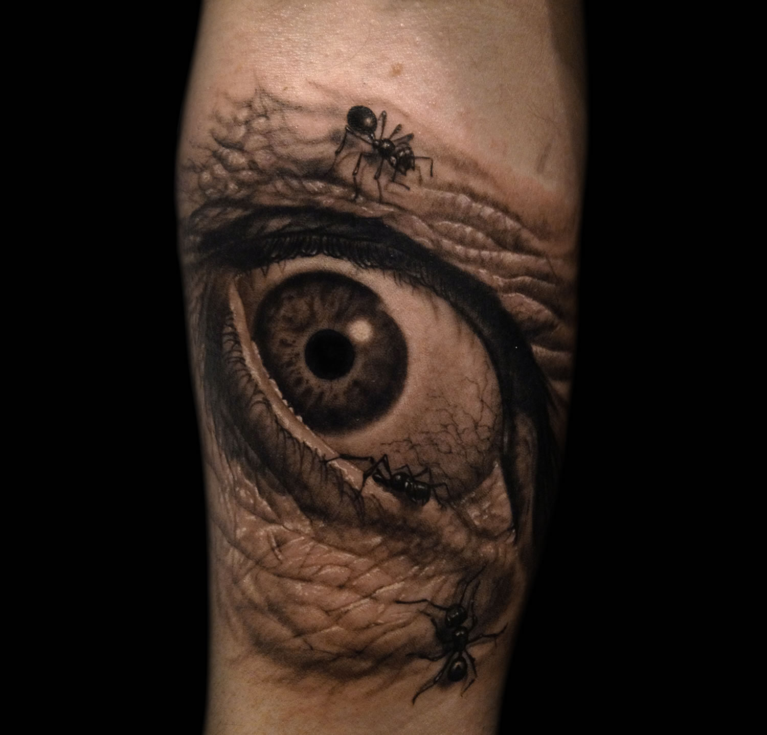 dali eye with ants, tattoo