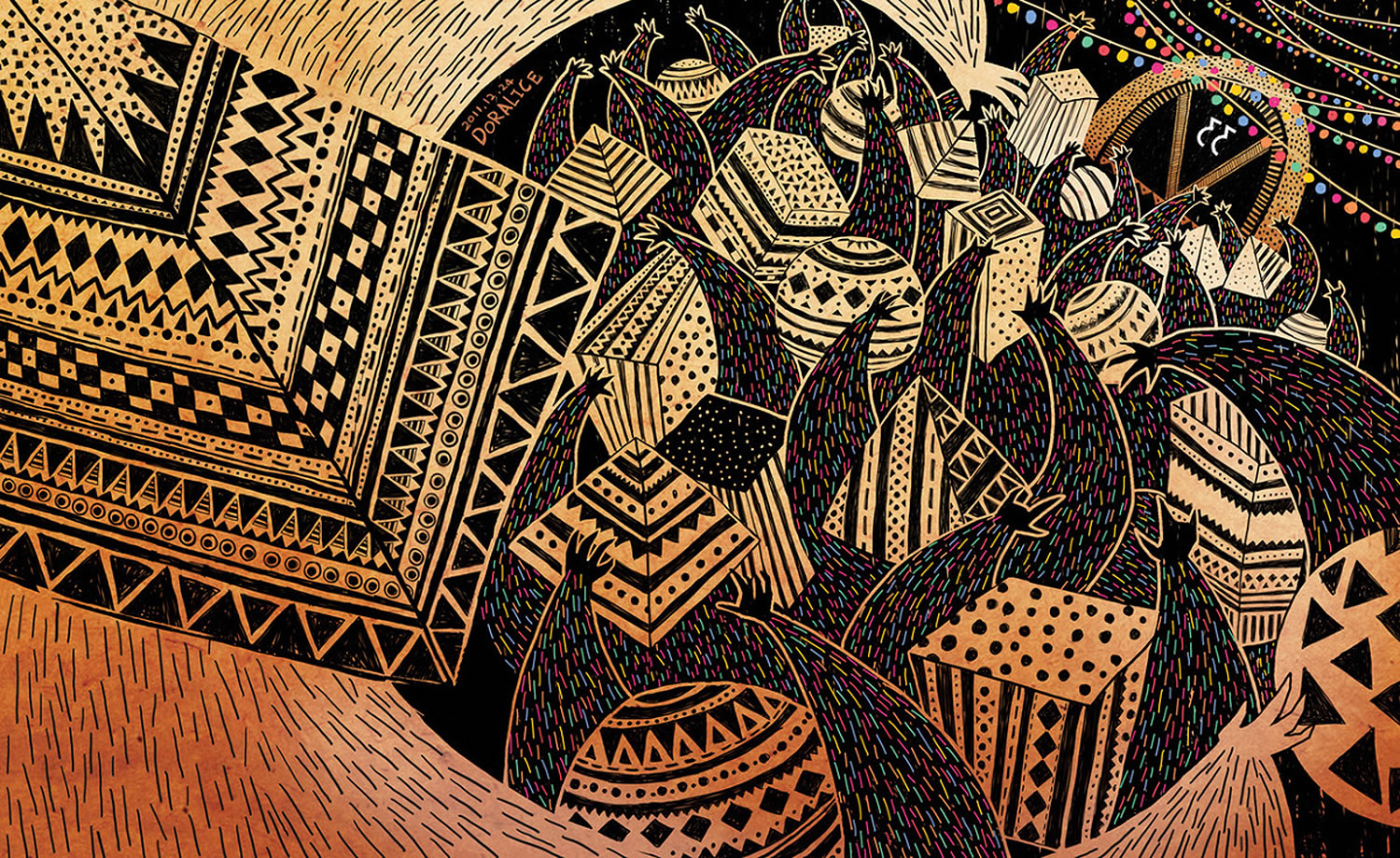 african pattern, illustration by yukai du