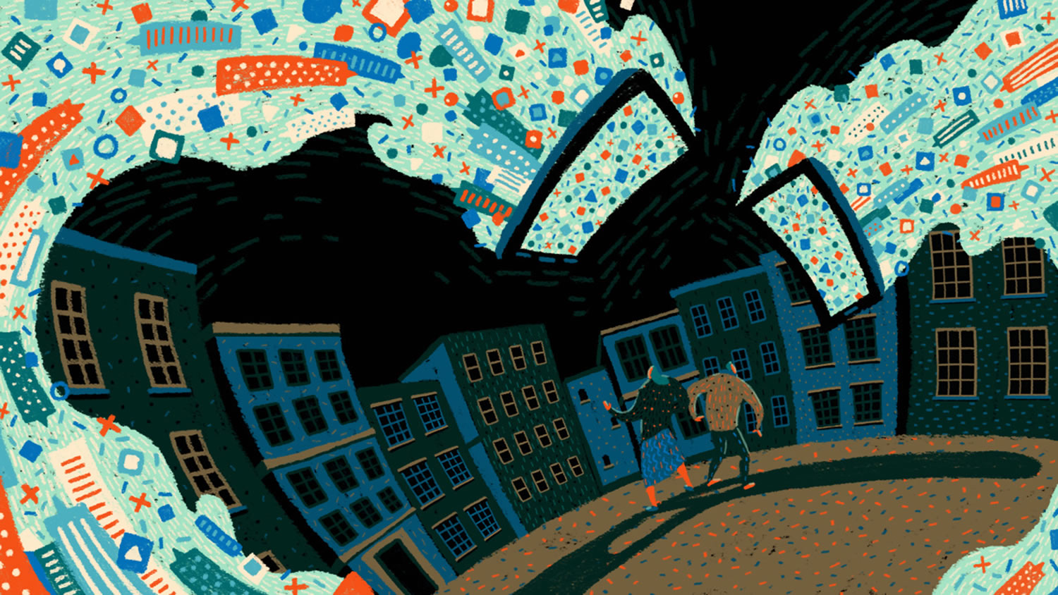 film still from way out, animated film by yukai du