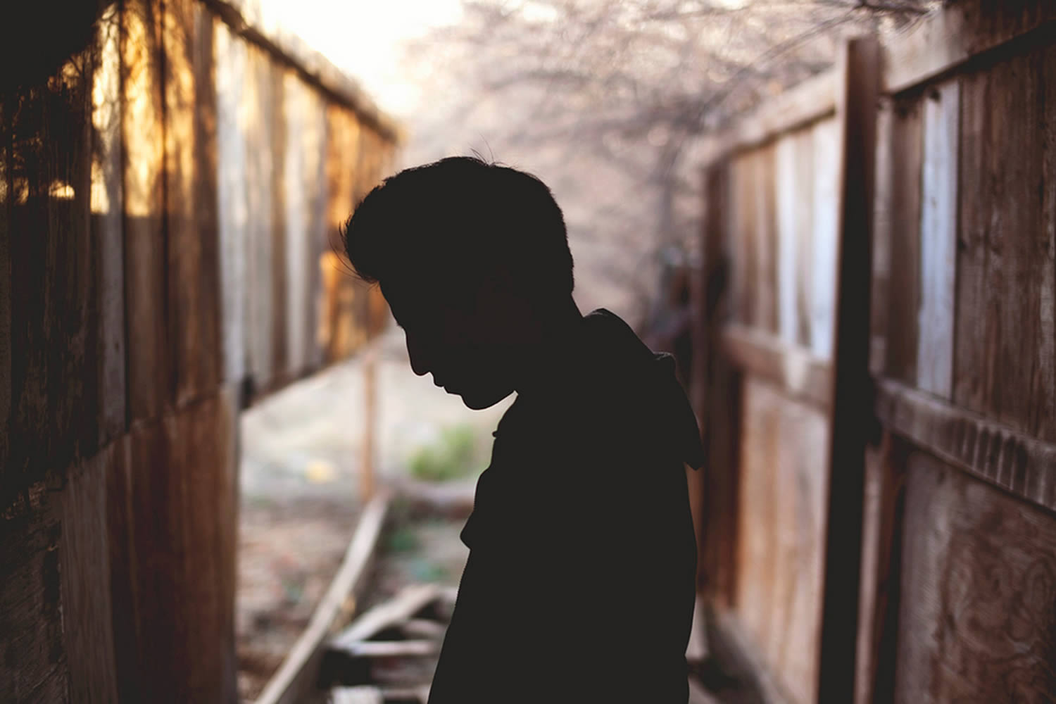 silhouette of young man, "Battle" by Evan Atwood.