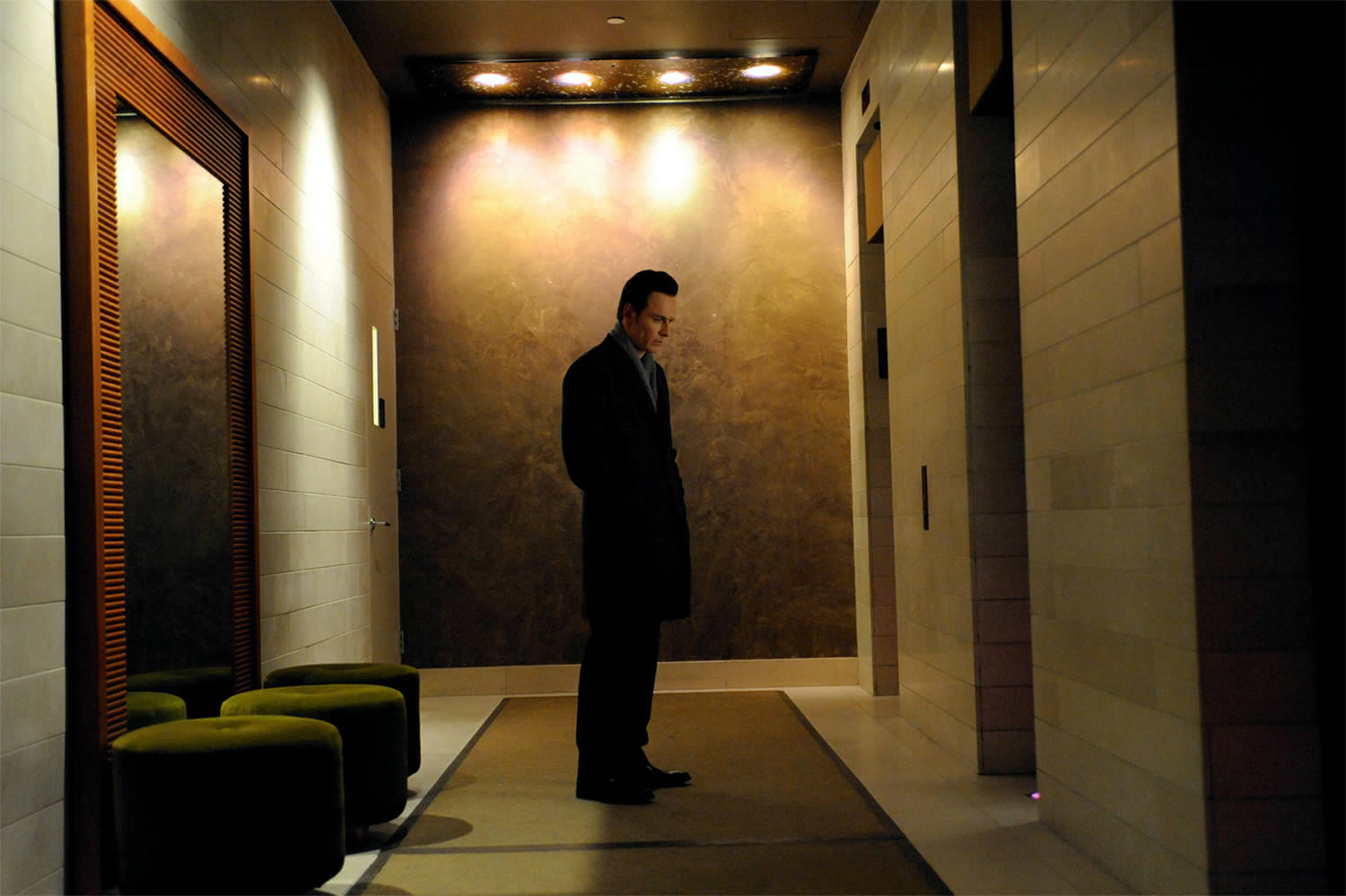 michael fassbender in hotel hallway, in shame