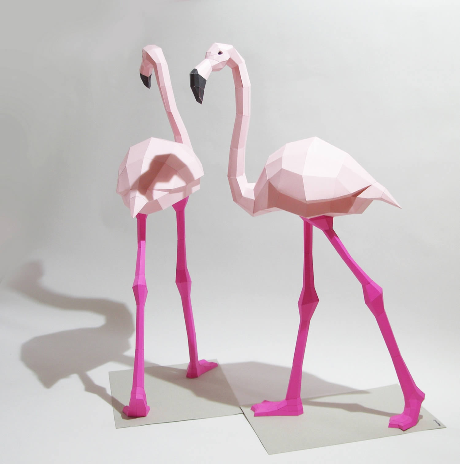 pink flamingos paper sculptures