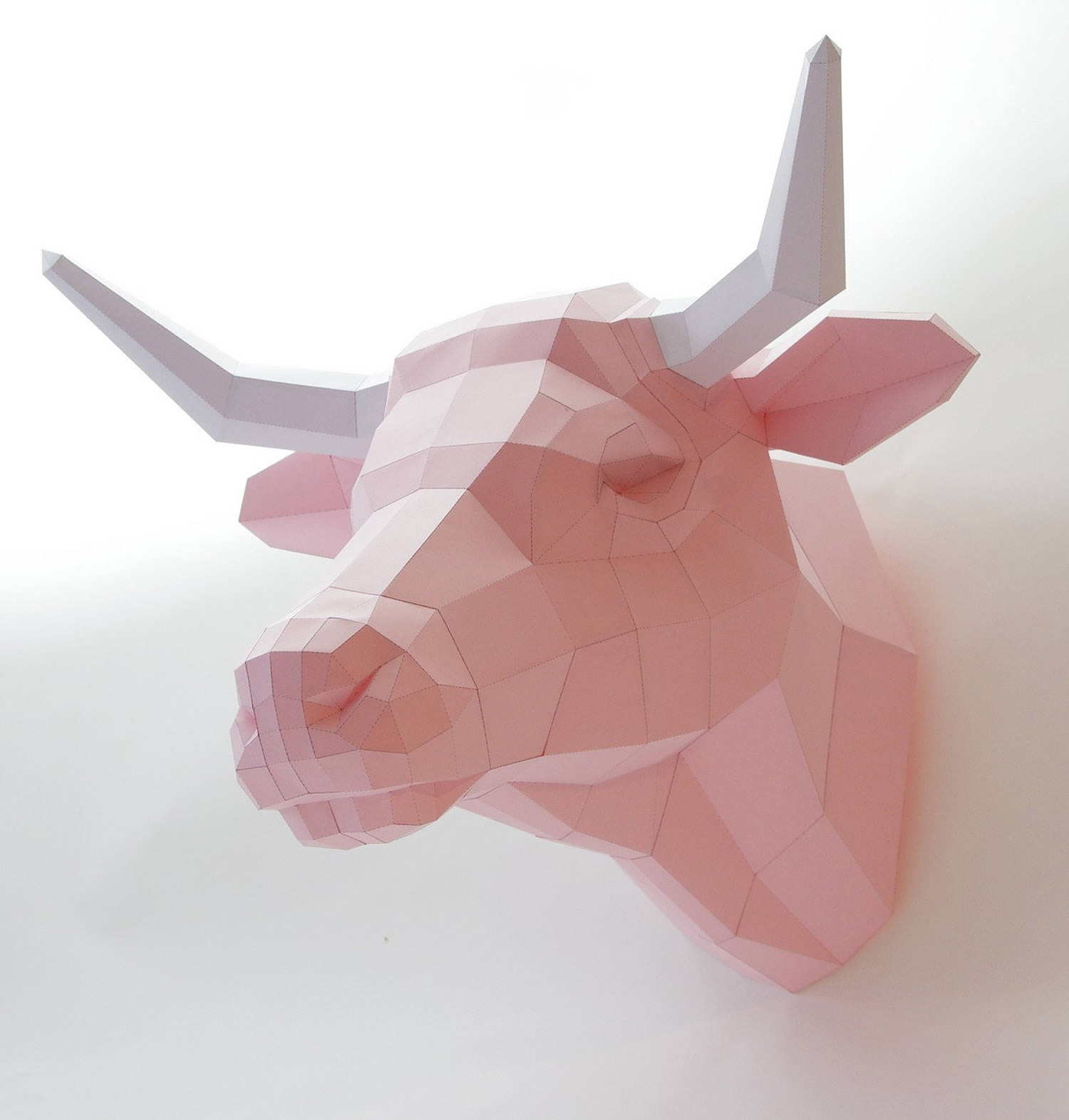 pink cow paper sculpture