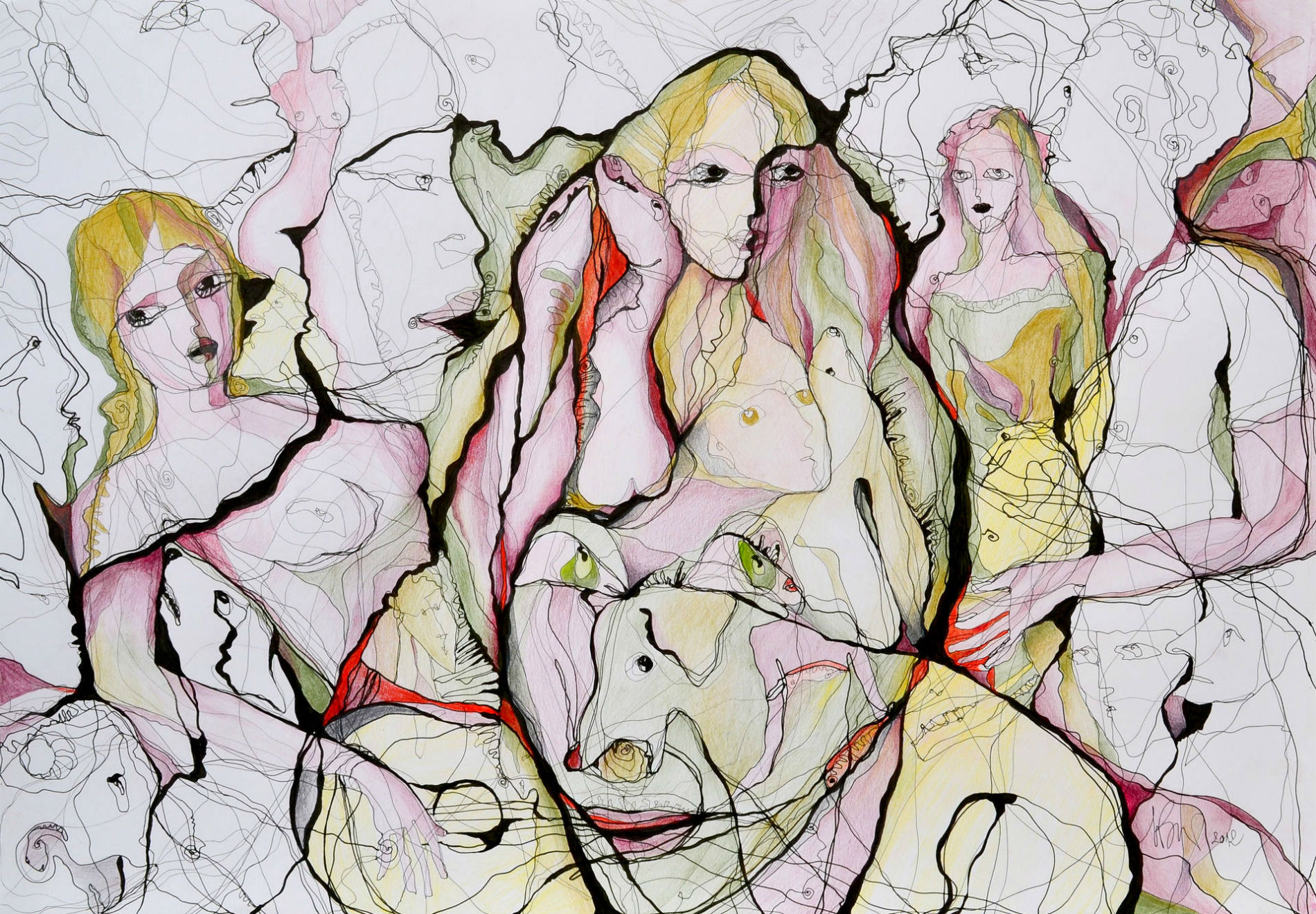 Boicu Marinela illustration drawing erotic portrait