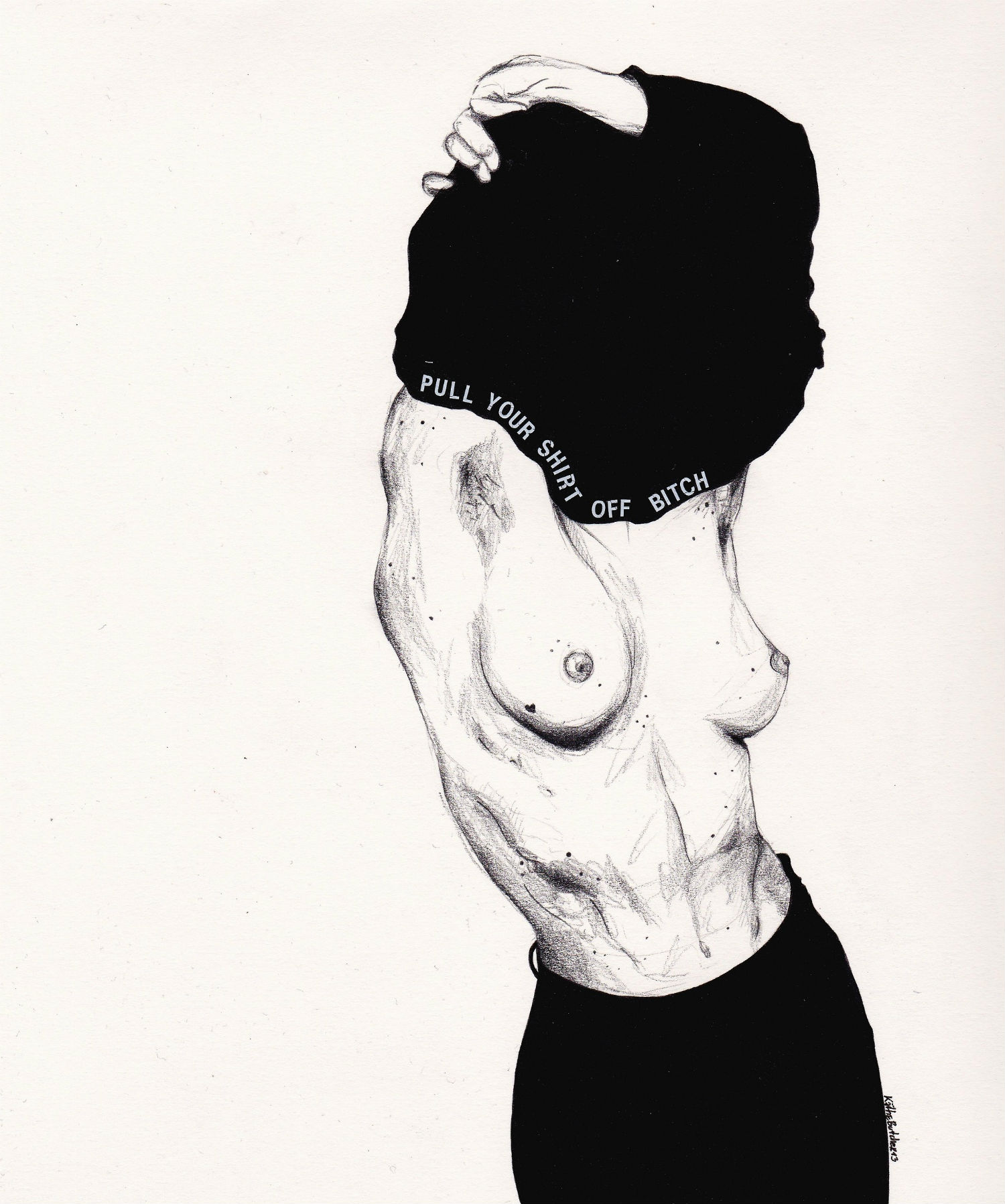 kaethe butcher illustration black white erotic nude